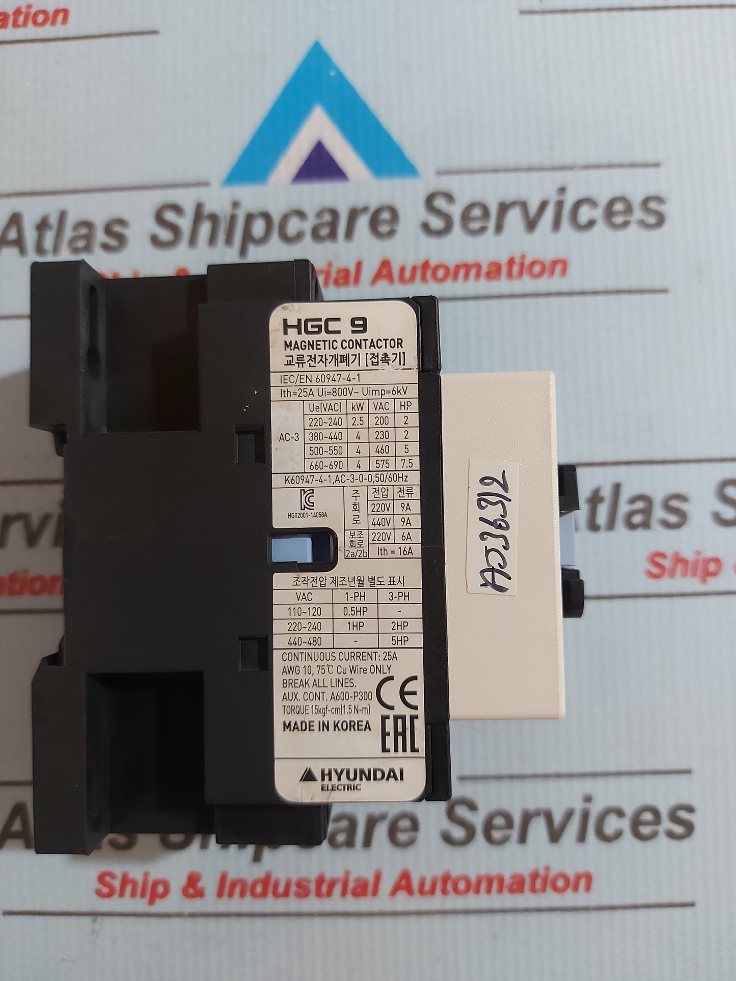 HYUNDAI HGC 9 MAGNETIC CONTACTOR 25A 800V~ 6kV