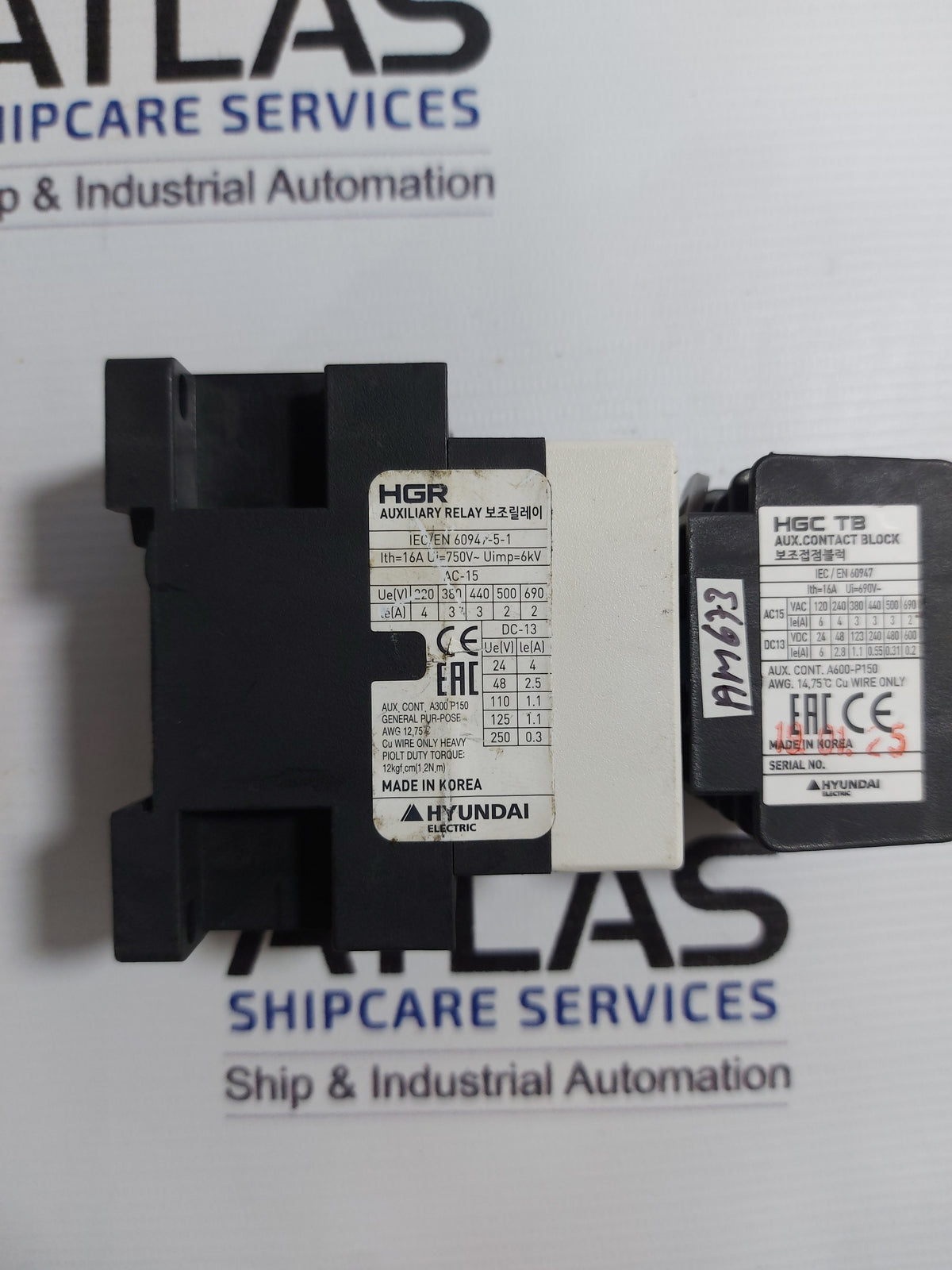 HYUNDAI HGC TB 13 AUXILIARY CONTACT BLOCK WITH HGR 16A 690V~