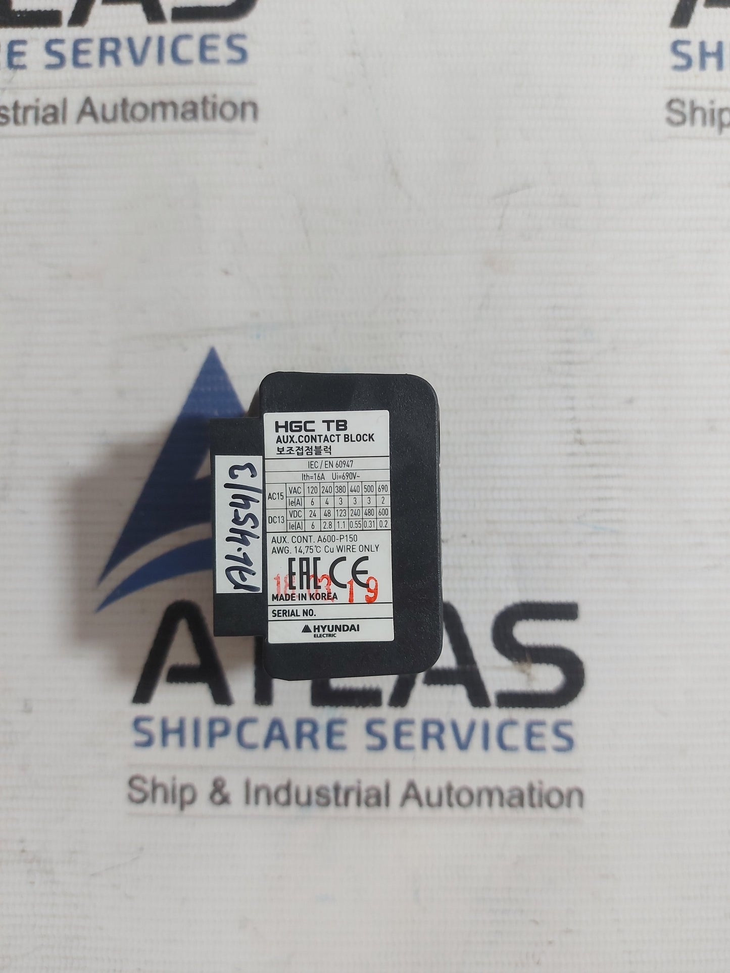 HYUNDAI HGC TB 31 AUXILIARY CONTACT BLOCK