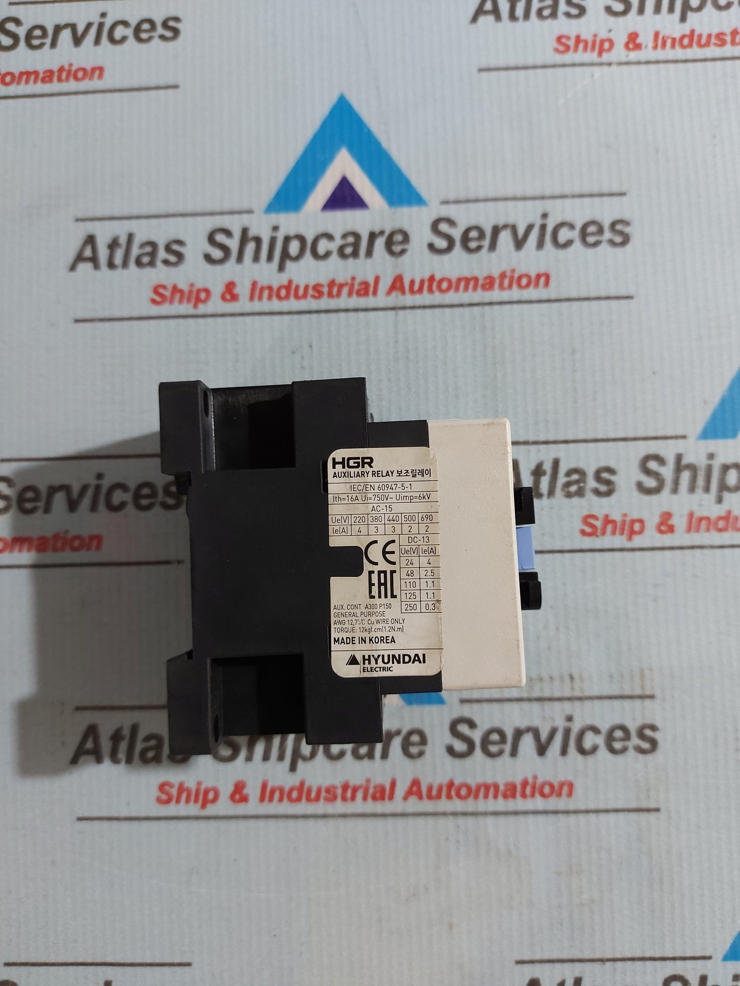 HYUNDAI HGR 31 AUXULIARY RELAY 16A 110V