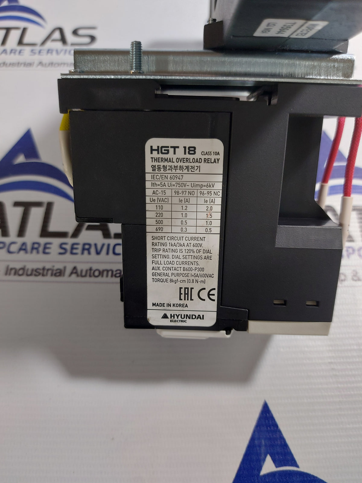 HYUNDAI HGT150H130 THERMAL OVERLOAD RELAY HGT18H CLASS 10A