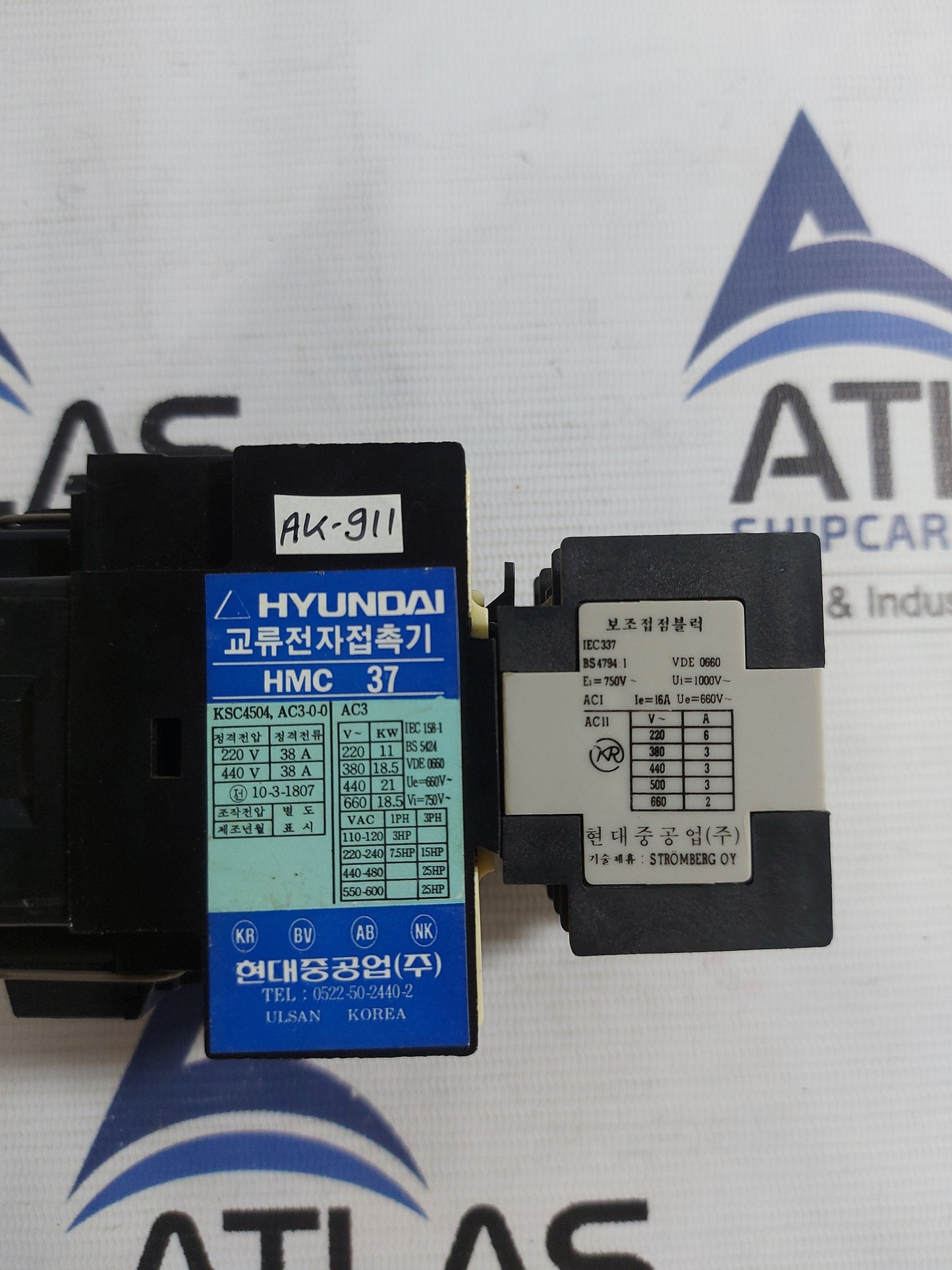 HYUNDAI HMC 37 CONTACTOR WITH HAB22 AUXLIARY CONTACT BLOCK