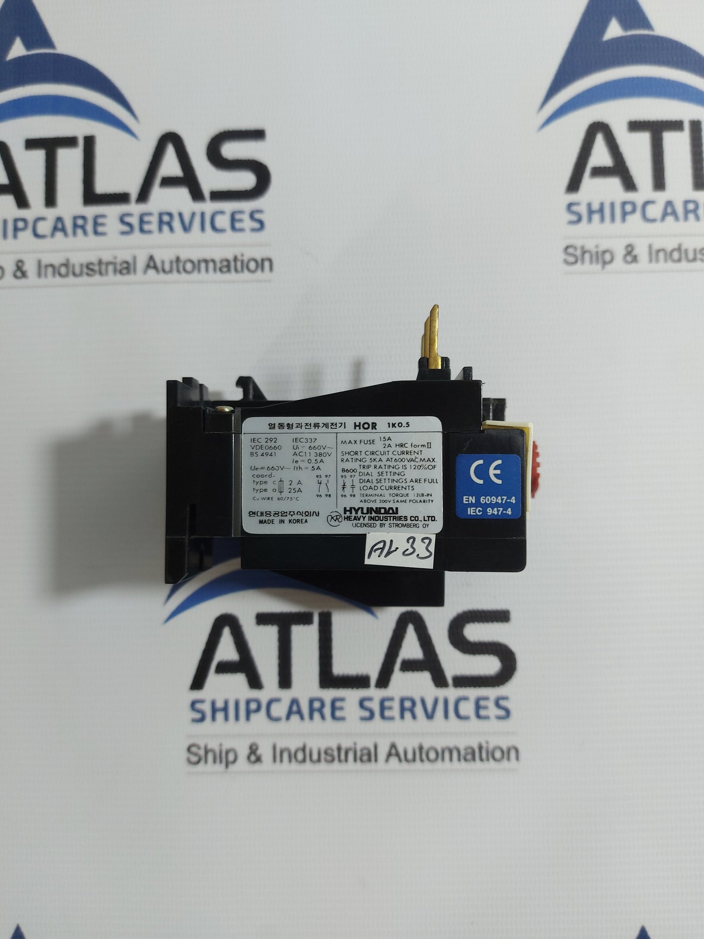 HYUNDAI HOR 1K 0.5 THERMAL OVERLOAD RELAY 380V~ 0.5A