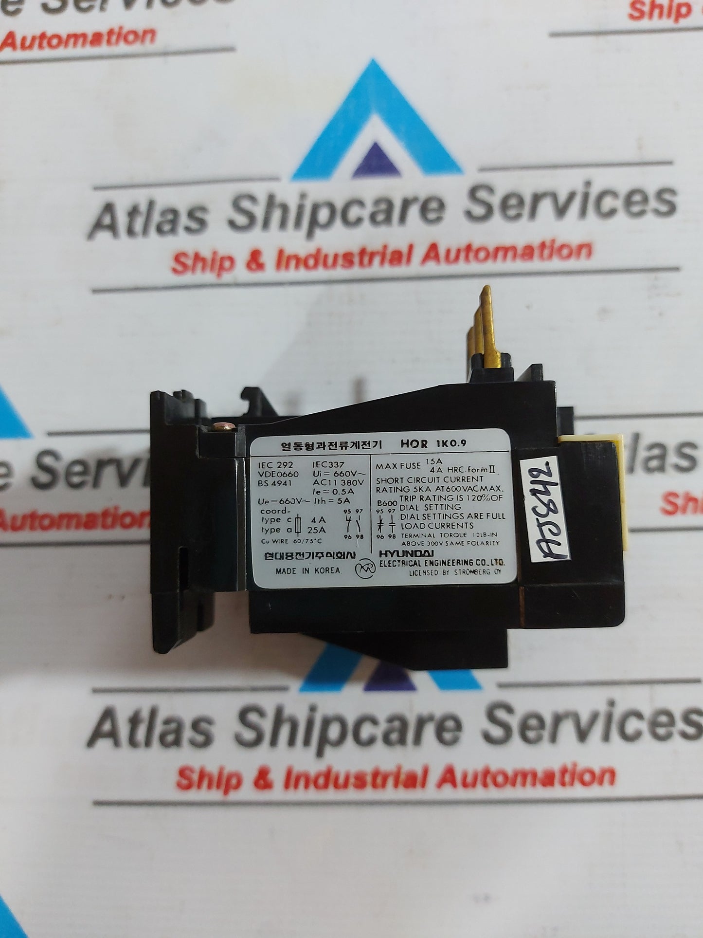 HYUNDAI HOR 1K 0.9 THERMAL OVERLOAD RELAY 5A 660V~