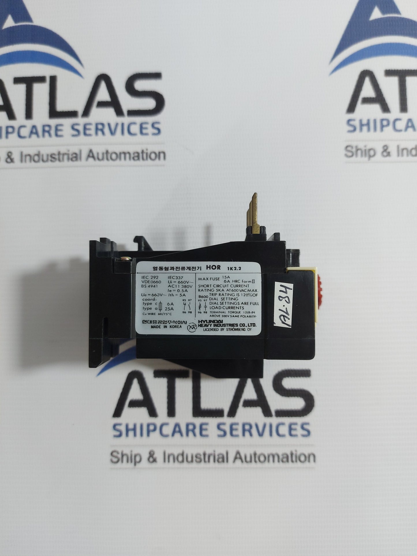HYUNDAI HOR 1K 2.2 THERMAL OVERLOAD RELAY 660V ~ 5A