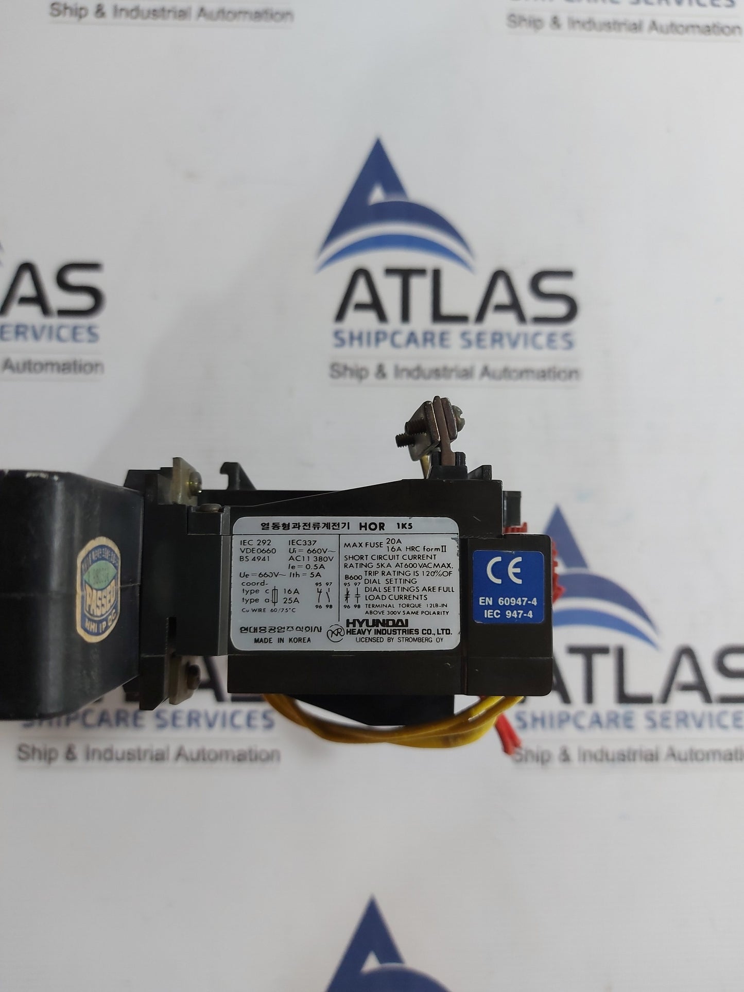 HYUNDAI HOR 1L 125 THERMAL OVERLOAD RELAY WITH HOR 1K 5 OVERCURRENT RELAY