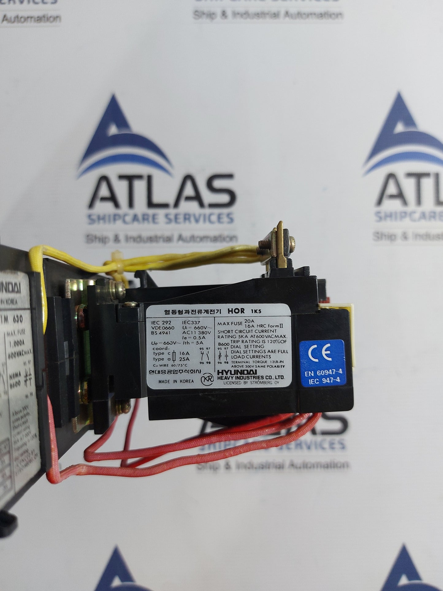 HYUNDAI HOR 1M 630 THERMAL OVERLOAD RELAY 630A 660V WITH HOR 1K 5