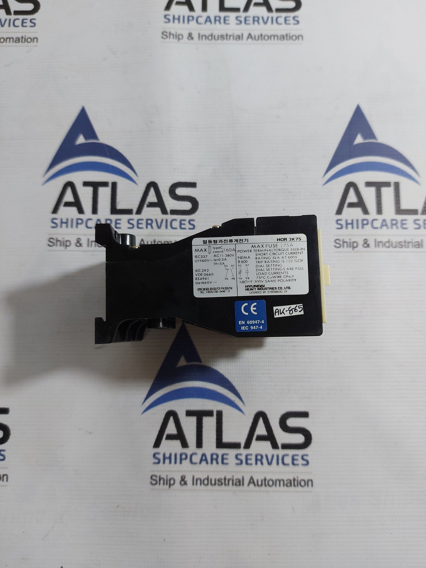 HYUNDAI HOR 3K75 THERMAL OVERLOAD RELAY 175A