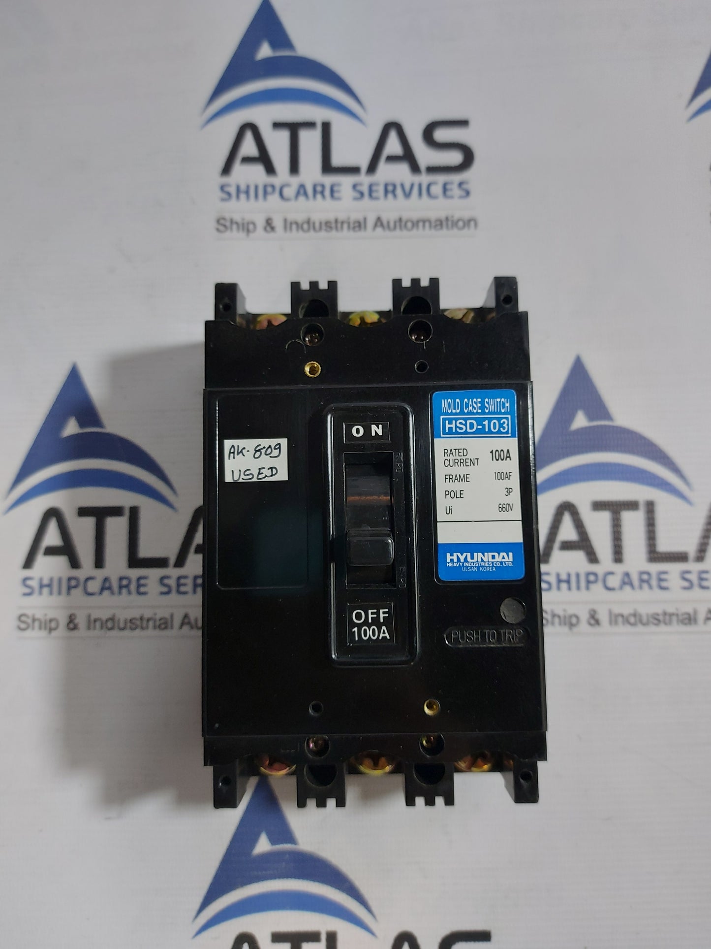 HYUNDAI HSD-103 MOLDED CASE CIRCUIT BREAKER 3 POLE 100A