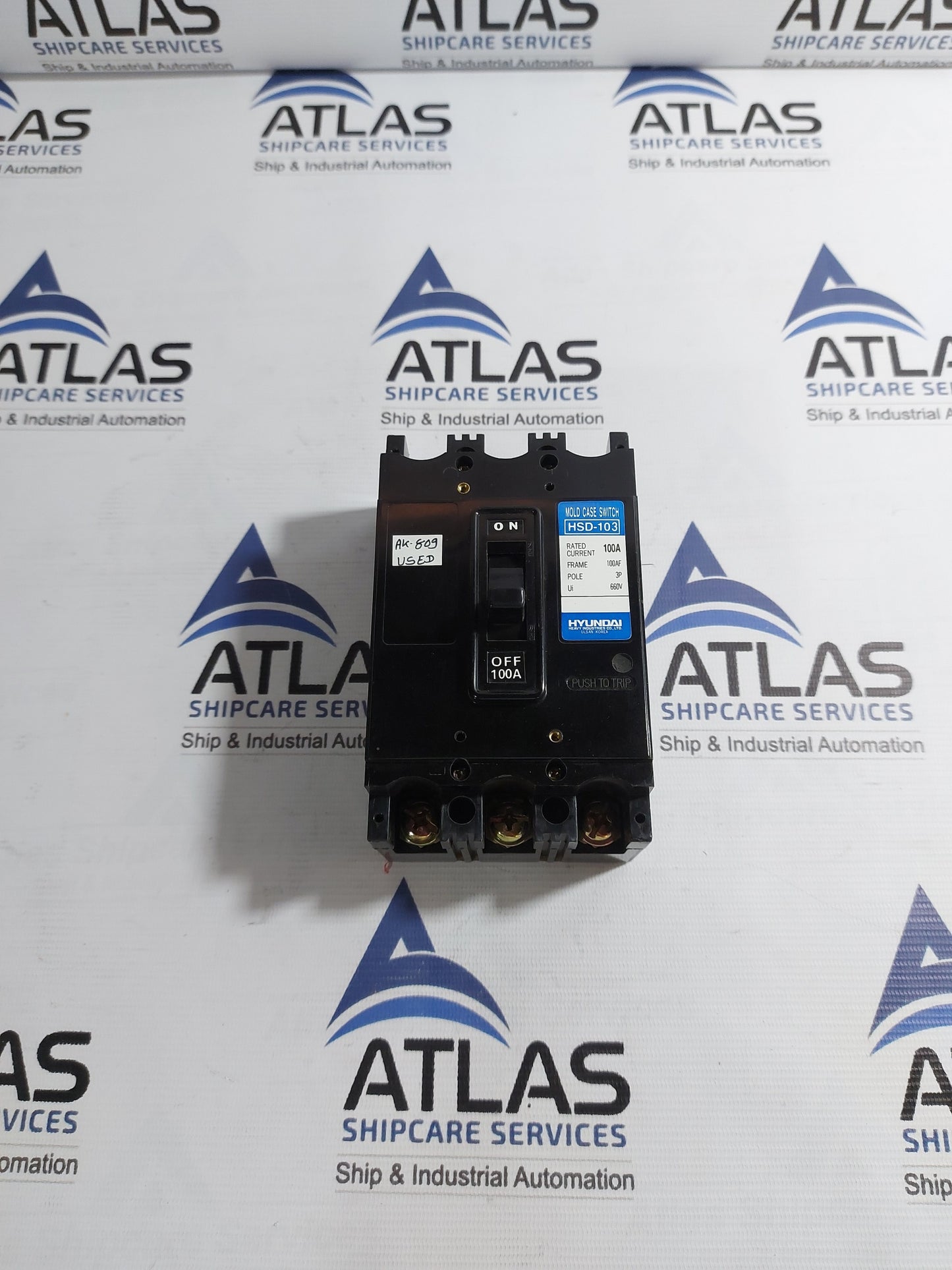 HYUNDAI HSD-103 MOLDED CASE CIRCUIT BREAKER 3 POLE 100A