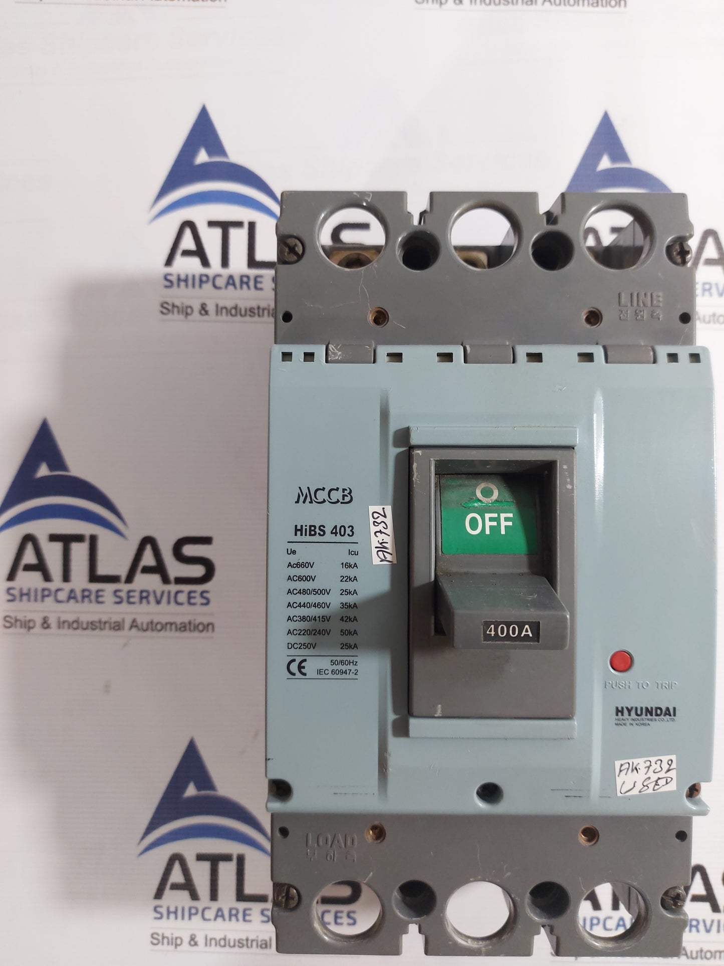 HYUNDAI HiBS 403 MOLDED CASE CIRCUIT BREAKER 3 POLE 400A