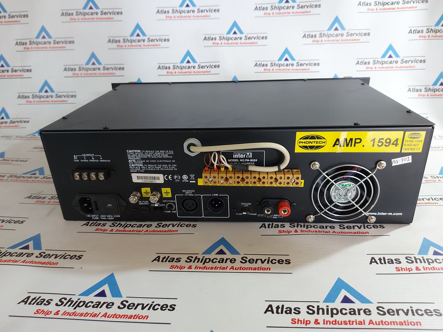 INTERM PA-9324 PUBLIC ADDRESS POWER AMPLIFER AG701