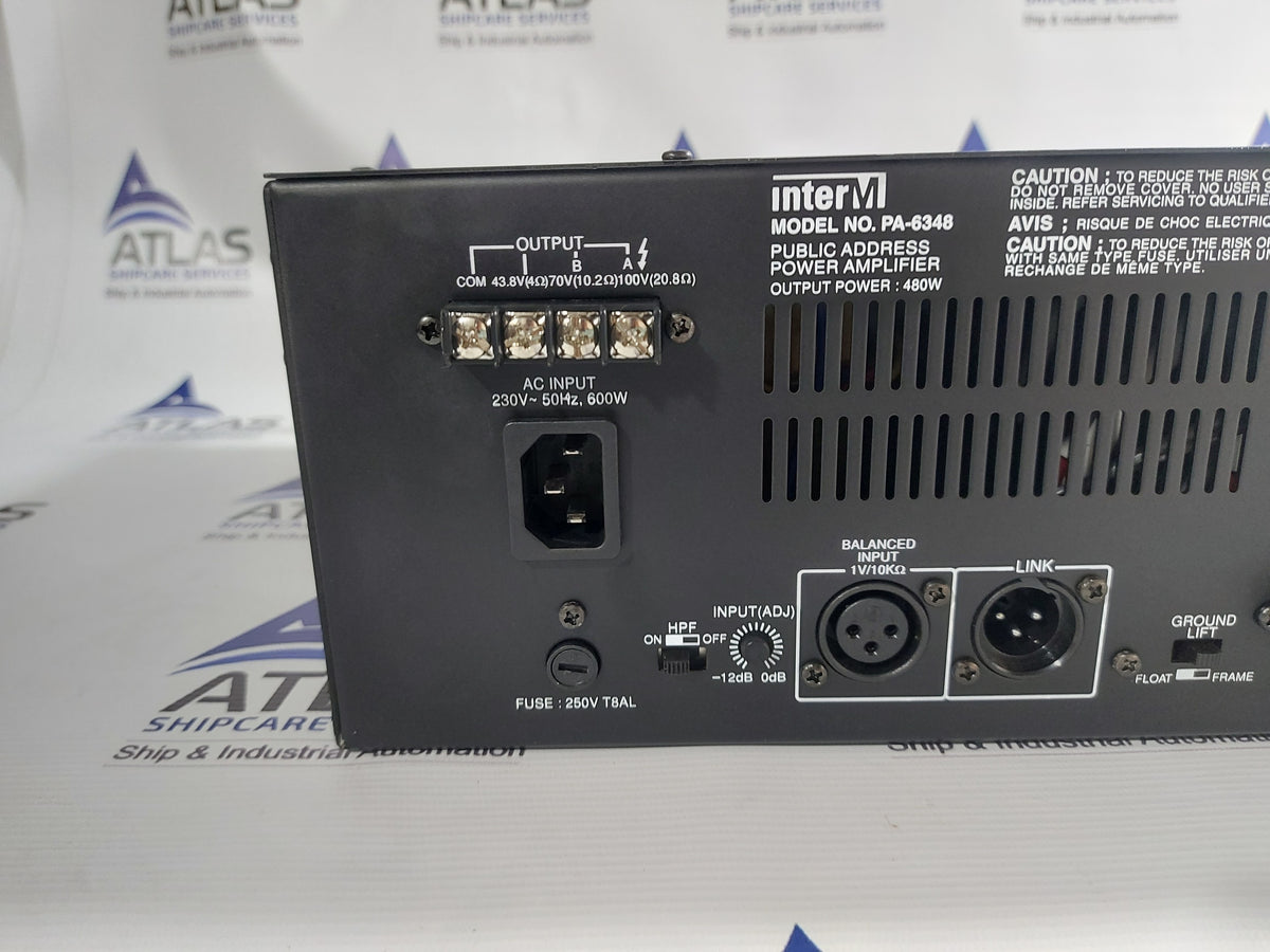 INTERM PA-6348 PUBLIC ADDRESS POWER AMPLIFER