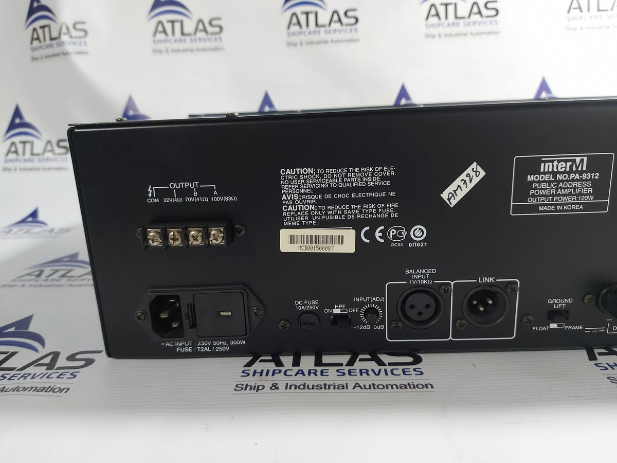 INTERM PA-9312 PUBLIC ADDRESS POWER AMPLIFIER