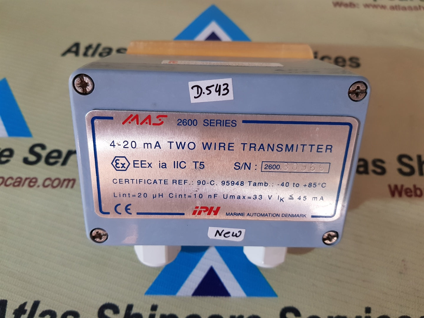 IPH MAS 2600-G30-10-0/1P 4-20 MA TWO WIRE TRANSMITTER