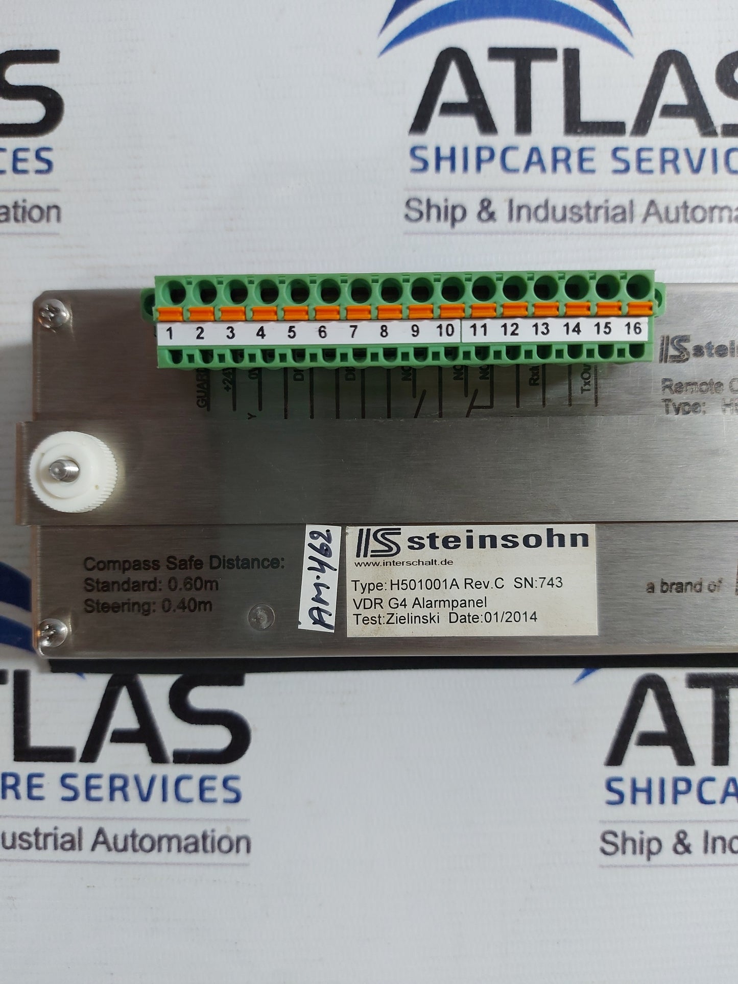 IS STEINSOHN VDR G4 REMOTE CONTROL PANEL H501001A ALARM PANEL
