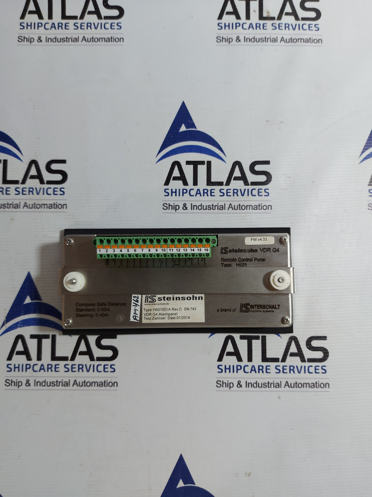 IS STEINSOHN VDR G4 REMOTE CONTROL PANEL H501001A ALARM PANEL
