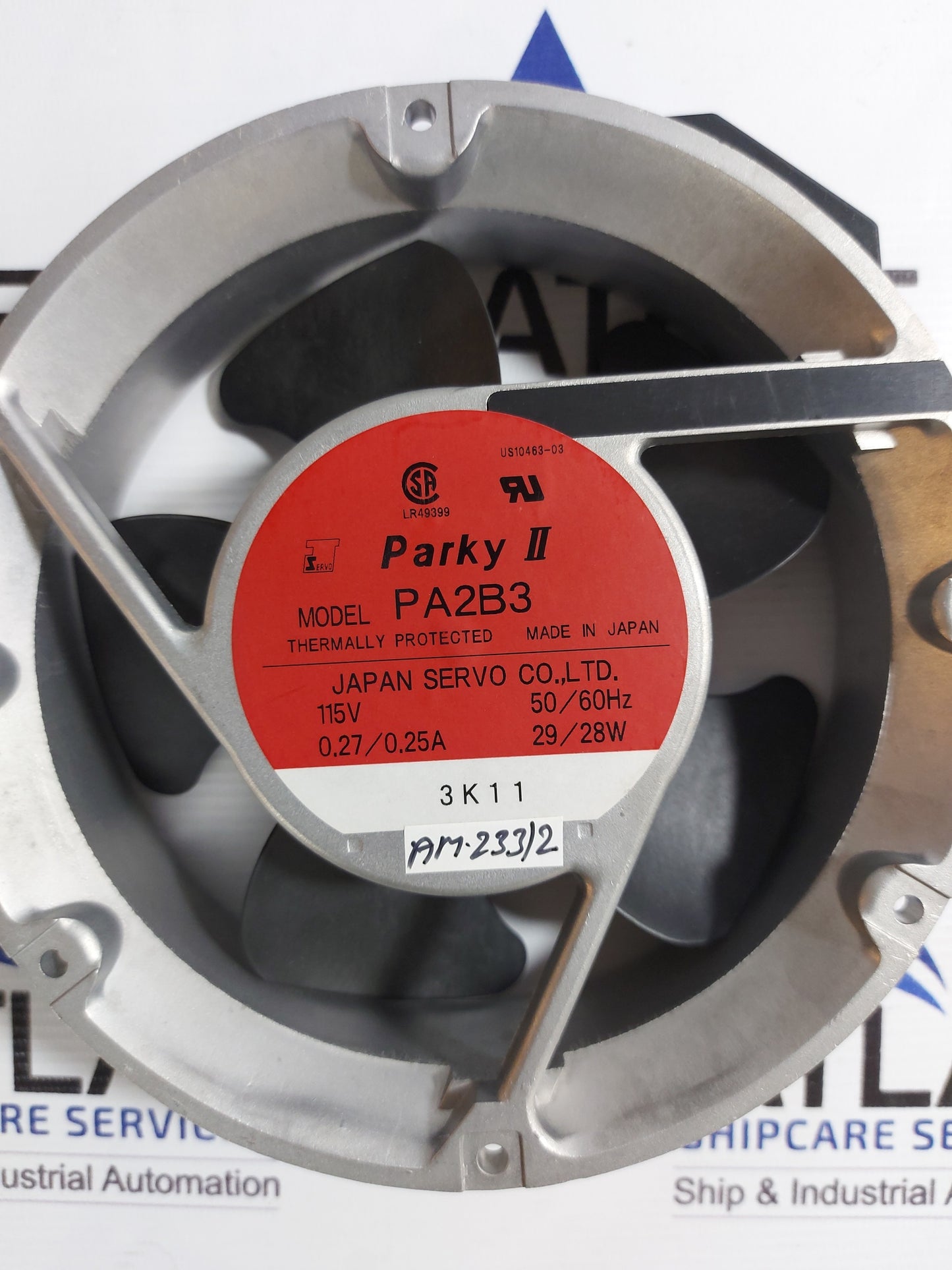 JAPAN SERVO PARKY II PA2B3 AC AXIAL COOLING FAN 115V 50/60Hz