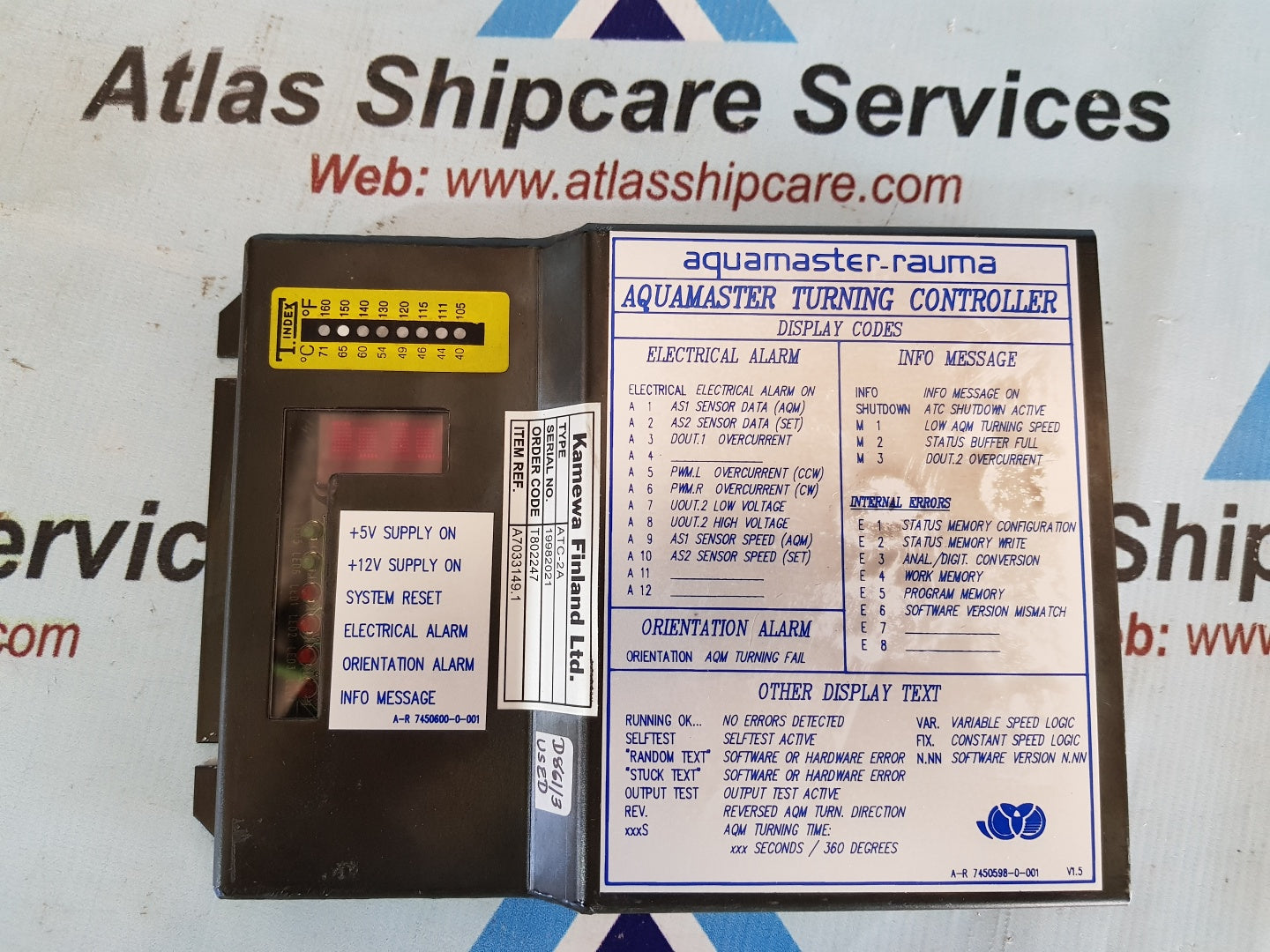 KAMEWA FINLAND ATC-2A AQUAMASTER TURNING CONTROLLER