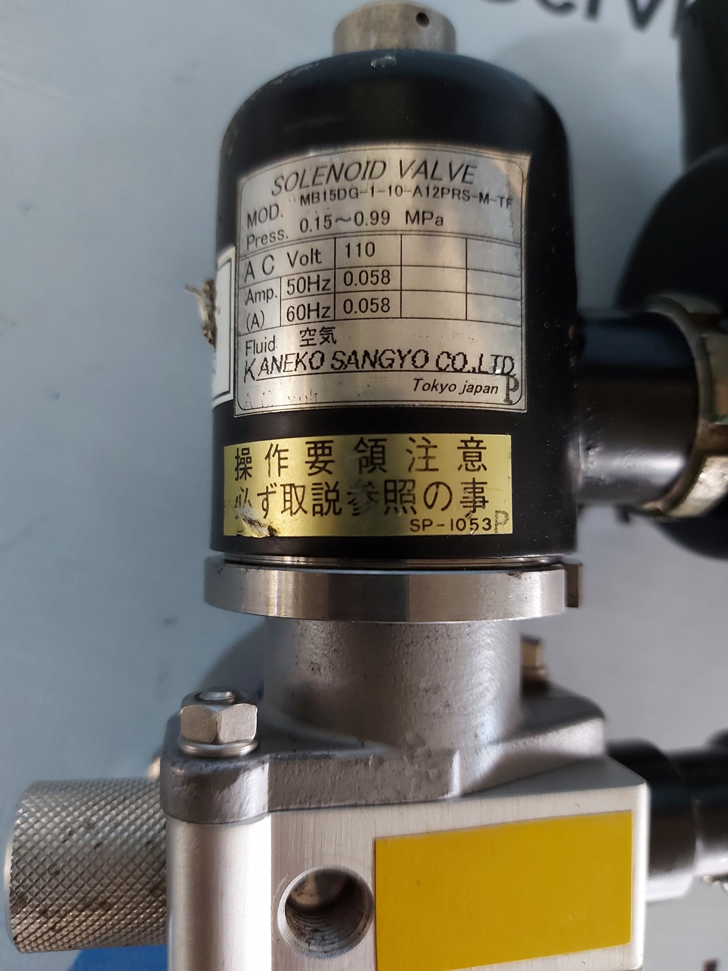 KANEKO SANGYO MB15DG-1-10-A12PRS-M-TF SOLENOID VALVE H631