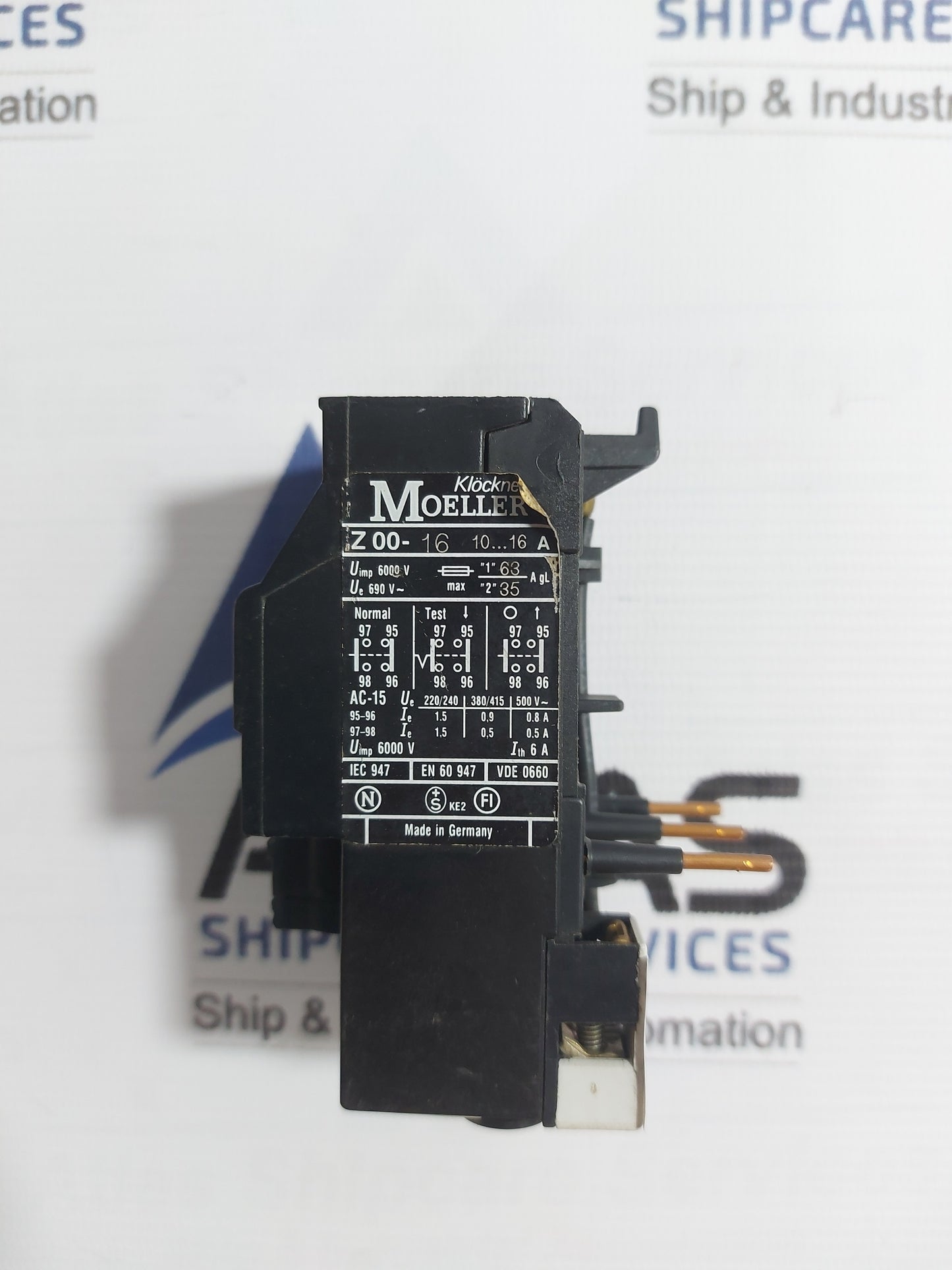 KLOCKNER MOELLER Z 00-16 10...16A OVERLOAD RELAY