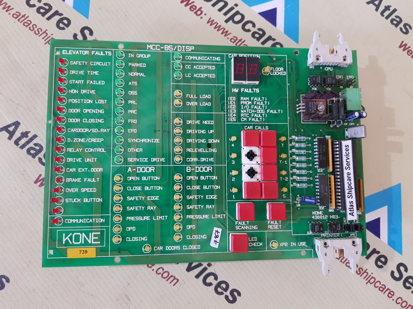 KONE 430012 H03 PC FAULTS BOARD