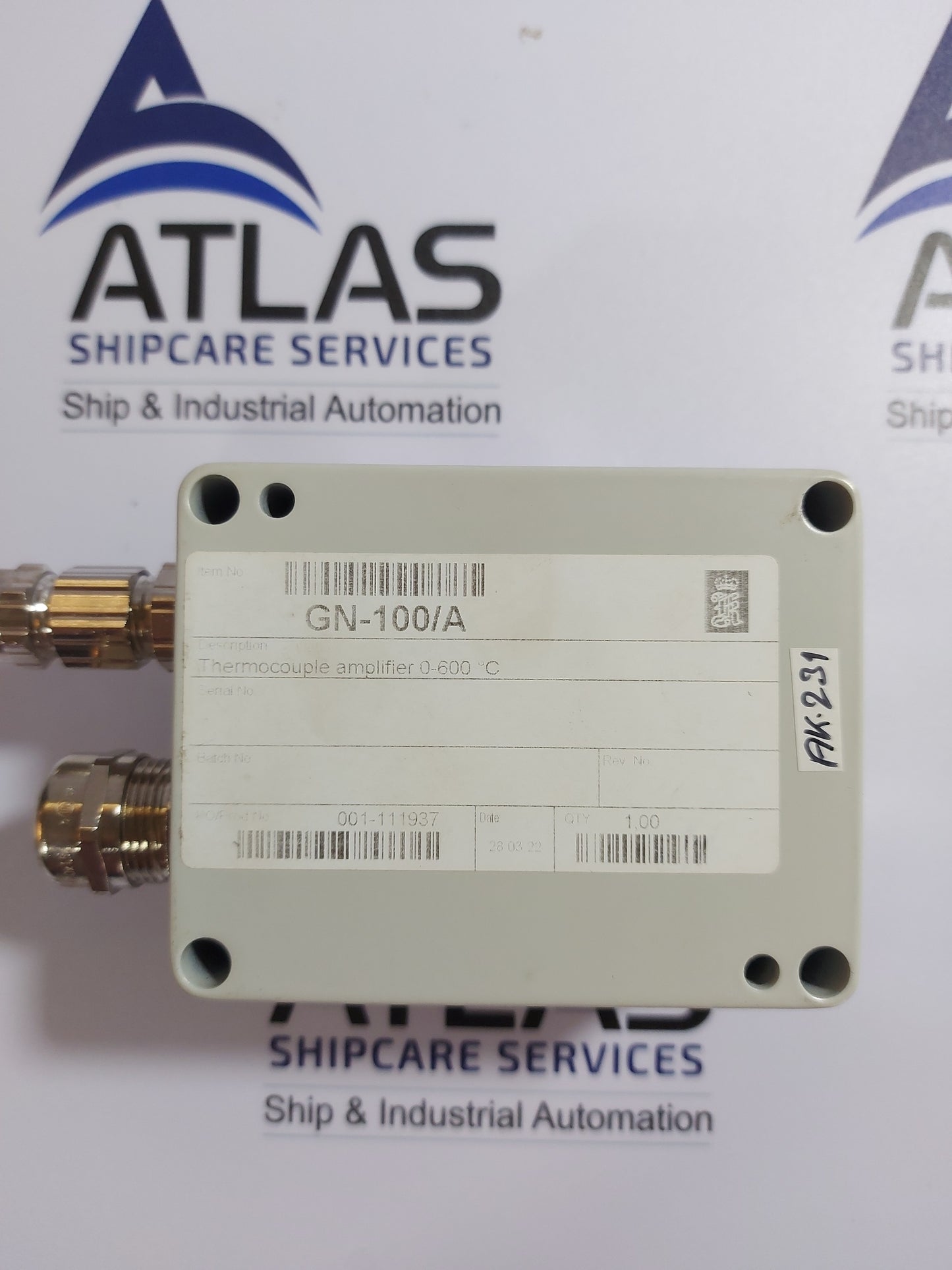 KONGSBERG GN-100/A CONNECTION BOX THERMOCOUPLE AMPLIFIER