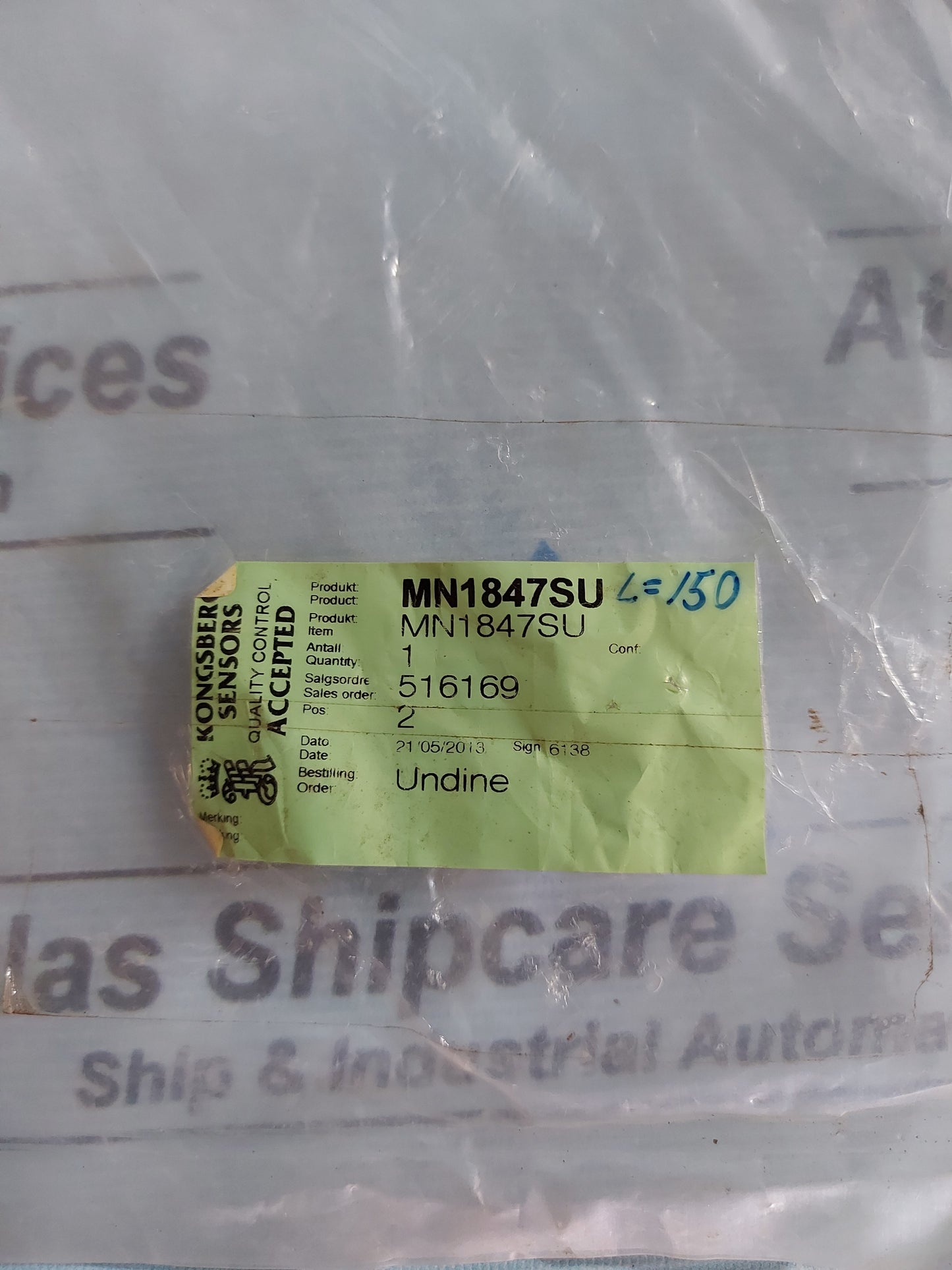 KONGSBERG MN1847S150U PT100 TEMPRATURE SENSOR