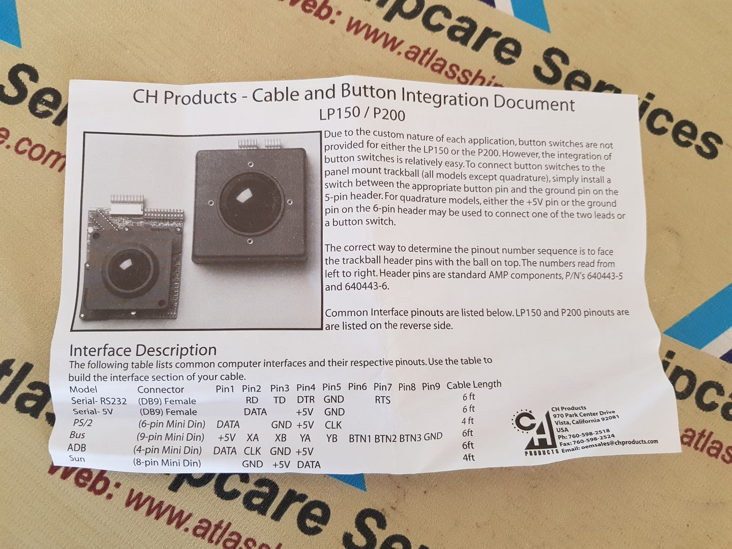 KONGSBERG PS2 TRACKBALL