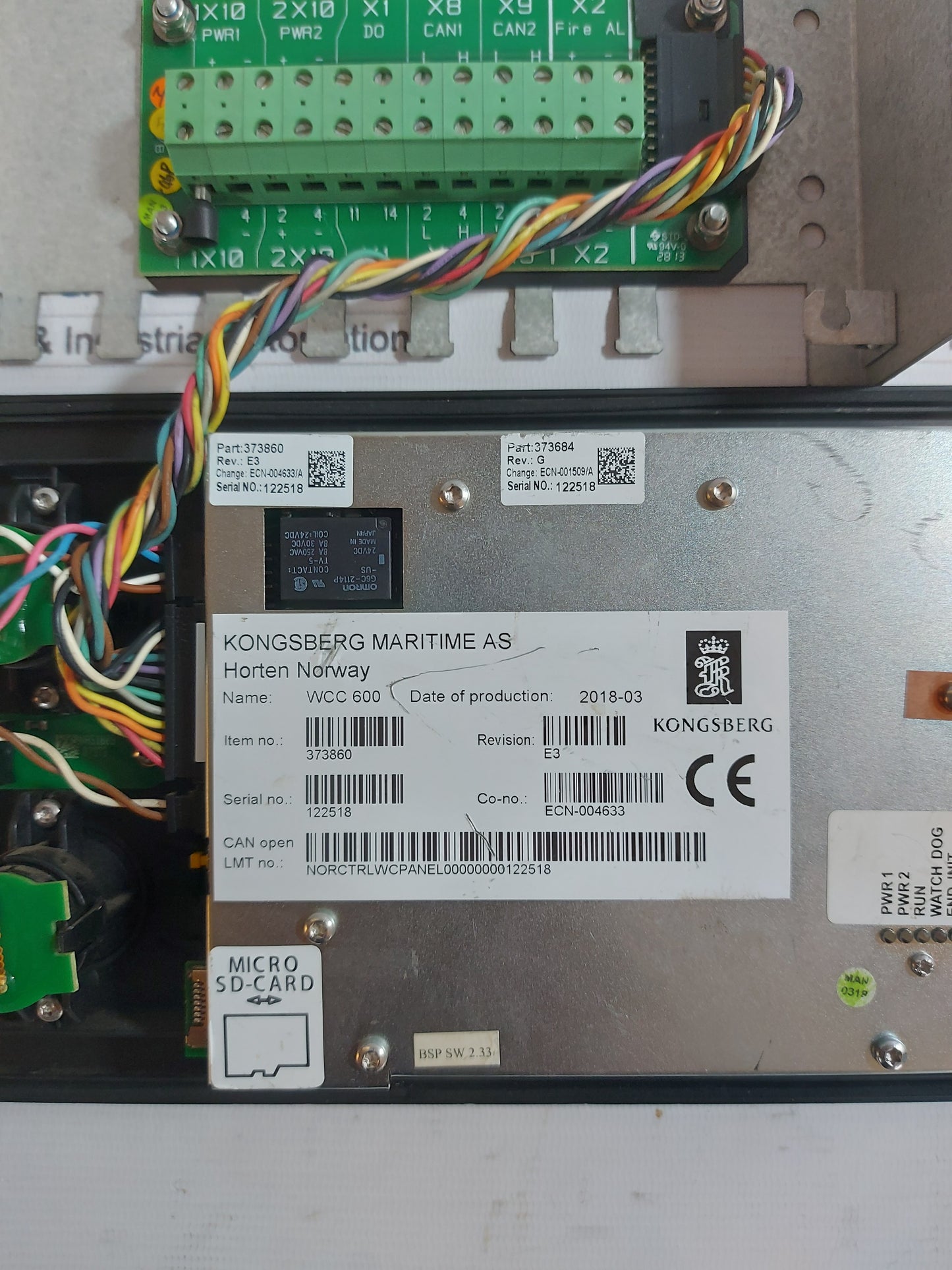 KONGSBERG WCC 600 WATCH CALL PANEL 373860
