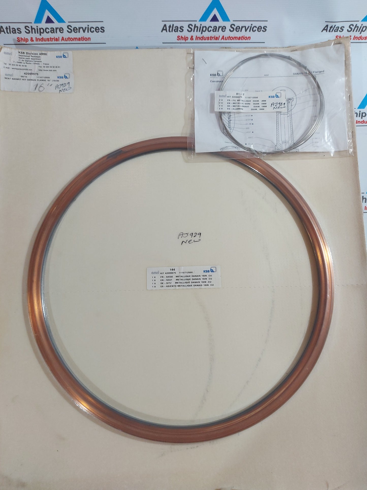 KSB AMRI 42099975 SEAT GASKET KIT DANAIS FLANGE 16" (10/20)