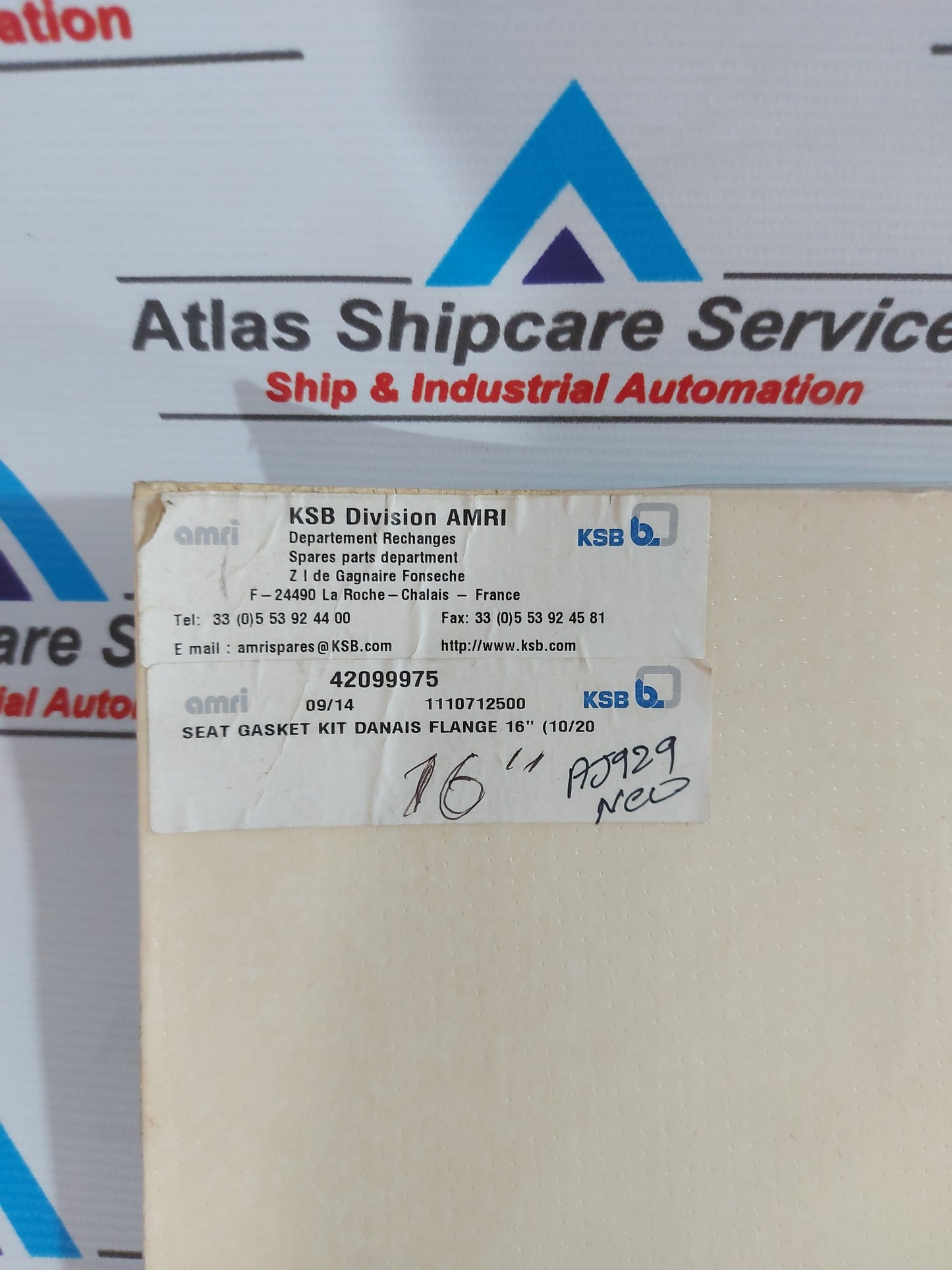 KSB AMRI 42099975 SEAT GASKET KIT DANAIS FLANGE 16" (10/20)