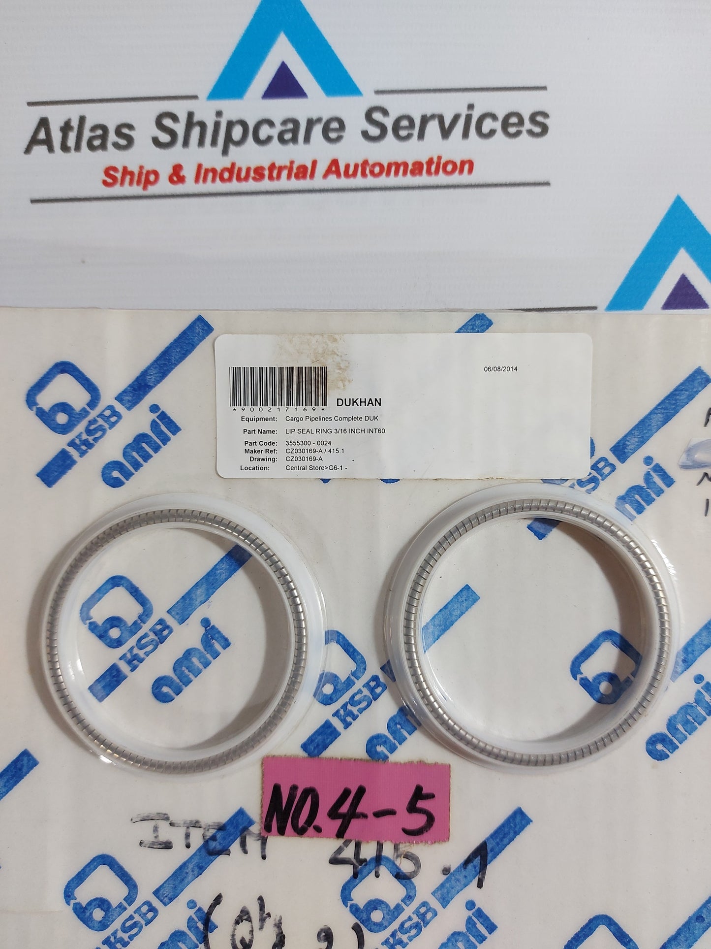KSB AMRI LIP SEAL RING 3/16 INCH INT60