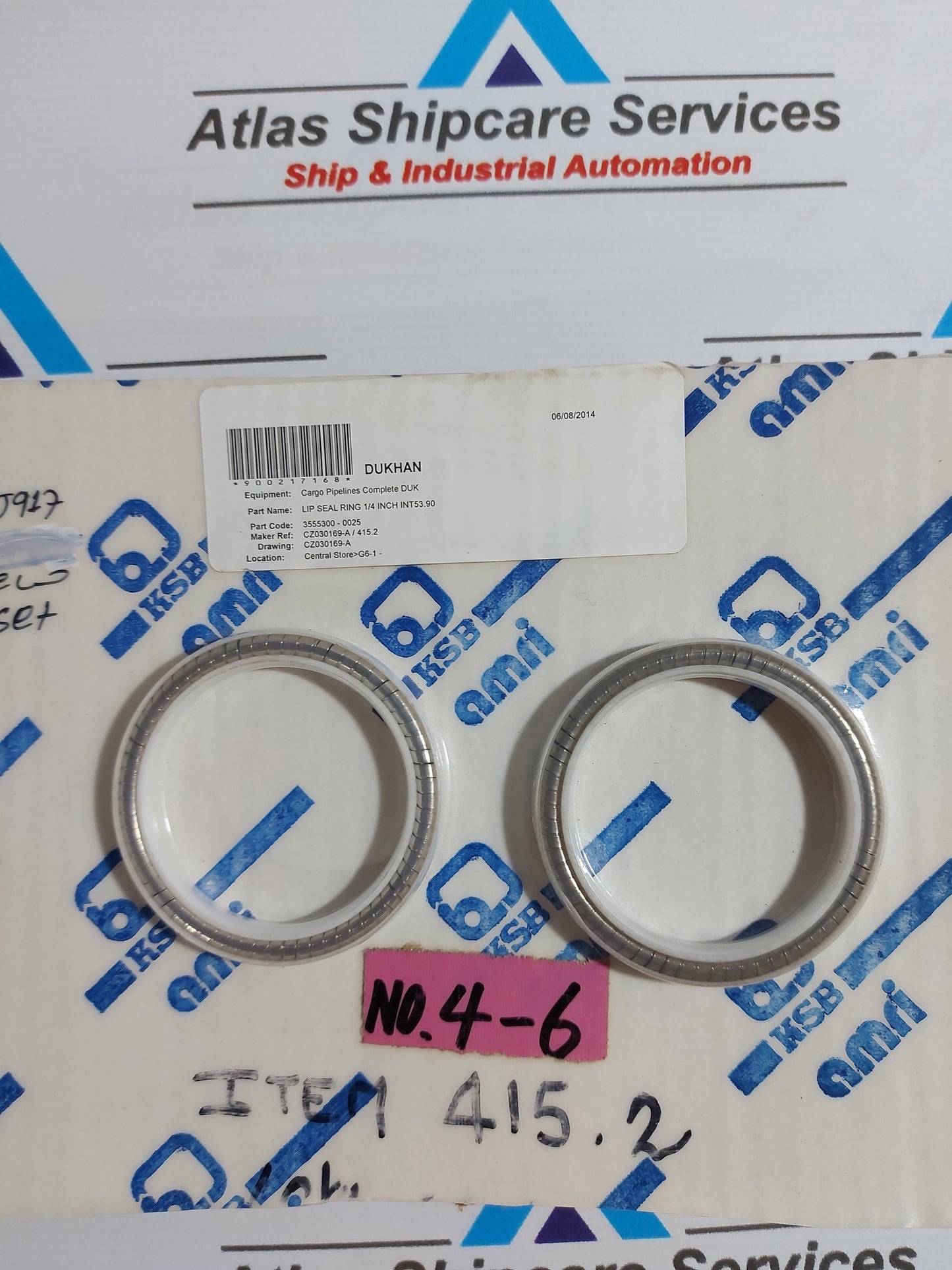 KSB AMRI LIP SEAL RING 3/16 INCH INT60