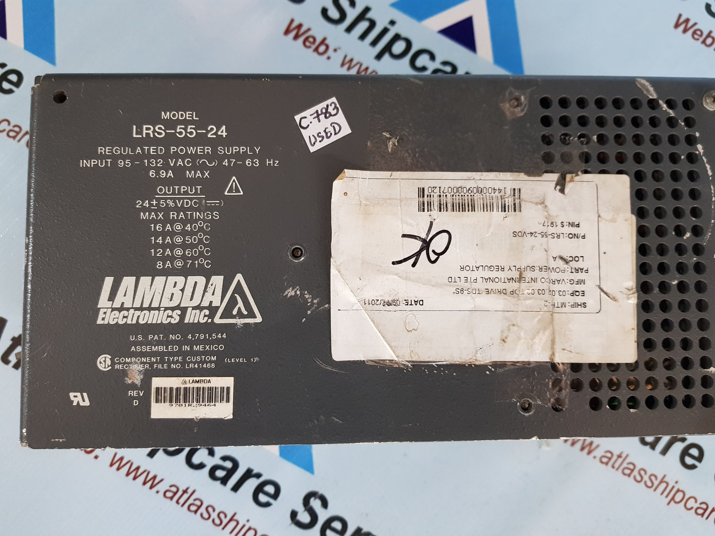 LAMBDA ELECTRONICS LRS-55-24 REGULATED POWER SUPPLY