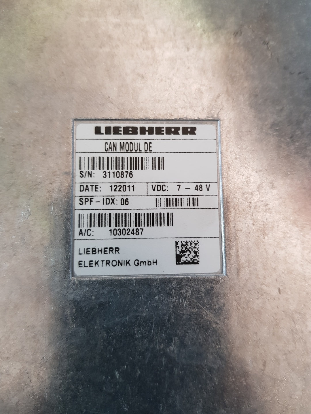 LIEBHERR 10351656 CAN MODULE DE