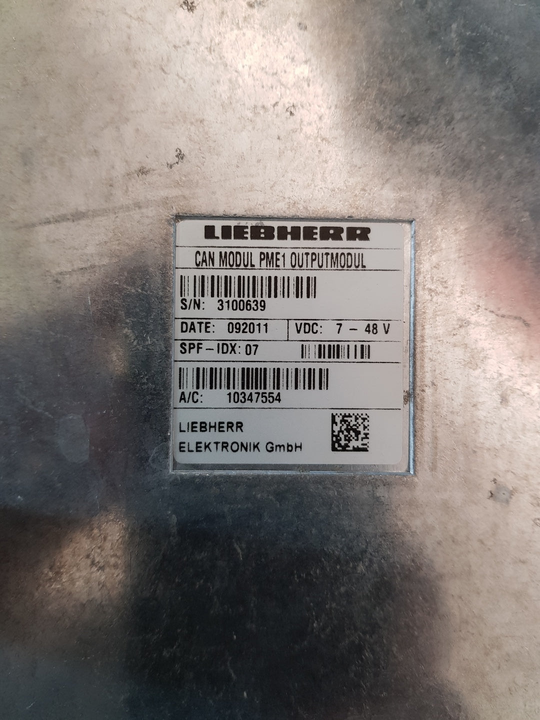 LIEBHERR 10351671 CAN MODULE PME1 OUTPUT MODULE