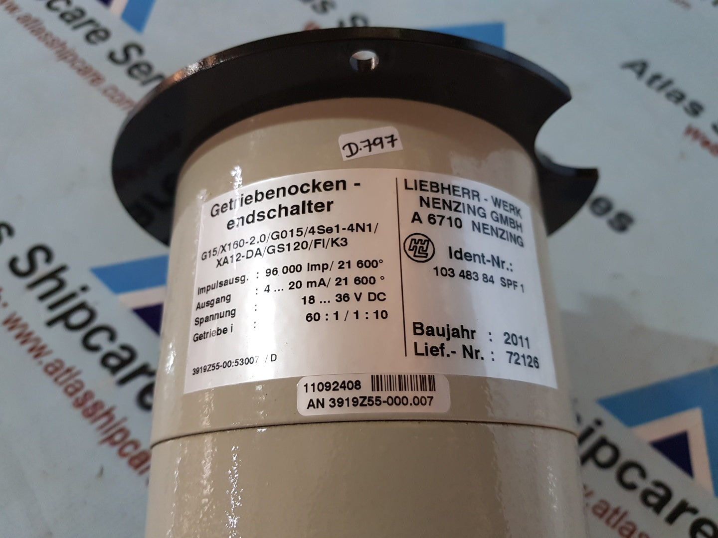 LIEBHERR G15/X160-2.0/G015/4SE1-4N1/XA12-DA/GS120/FI/K3 GEAR CAM LIMIT SWITCH