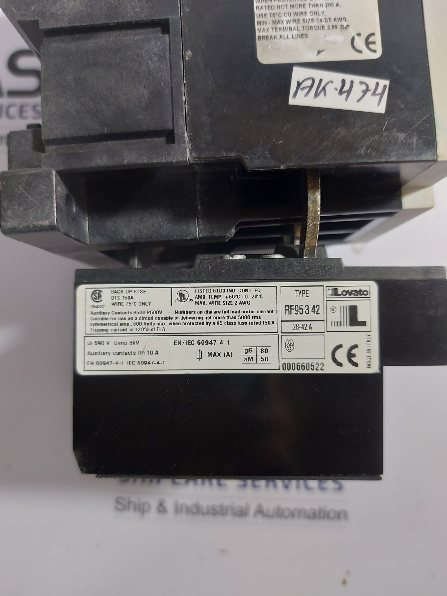 LOVATO RF95/3 42 OVERLOAD RELAY 28-42A