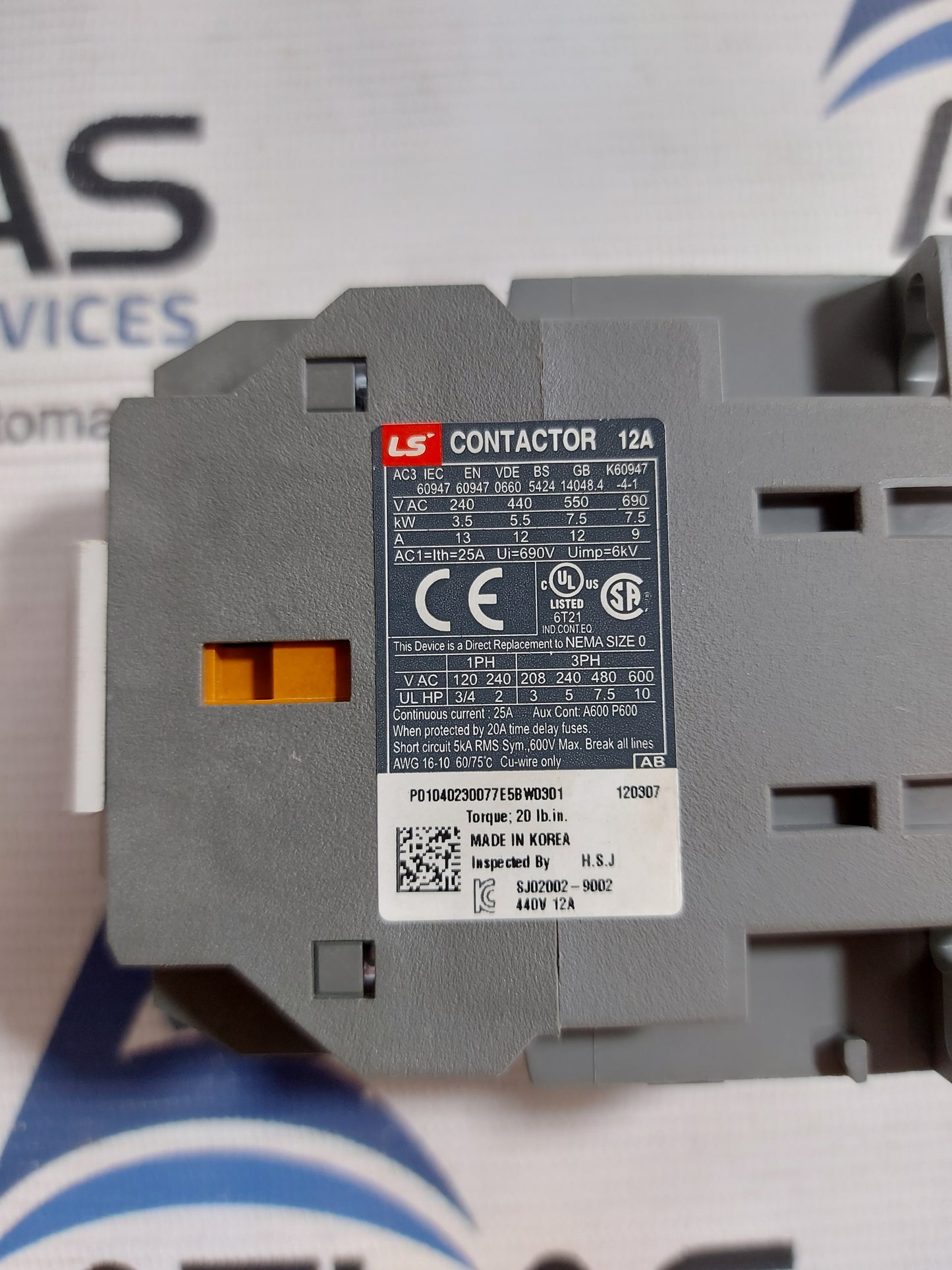 LS ELECTRIC MC-12b CONTACTOR 220V 12A
