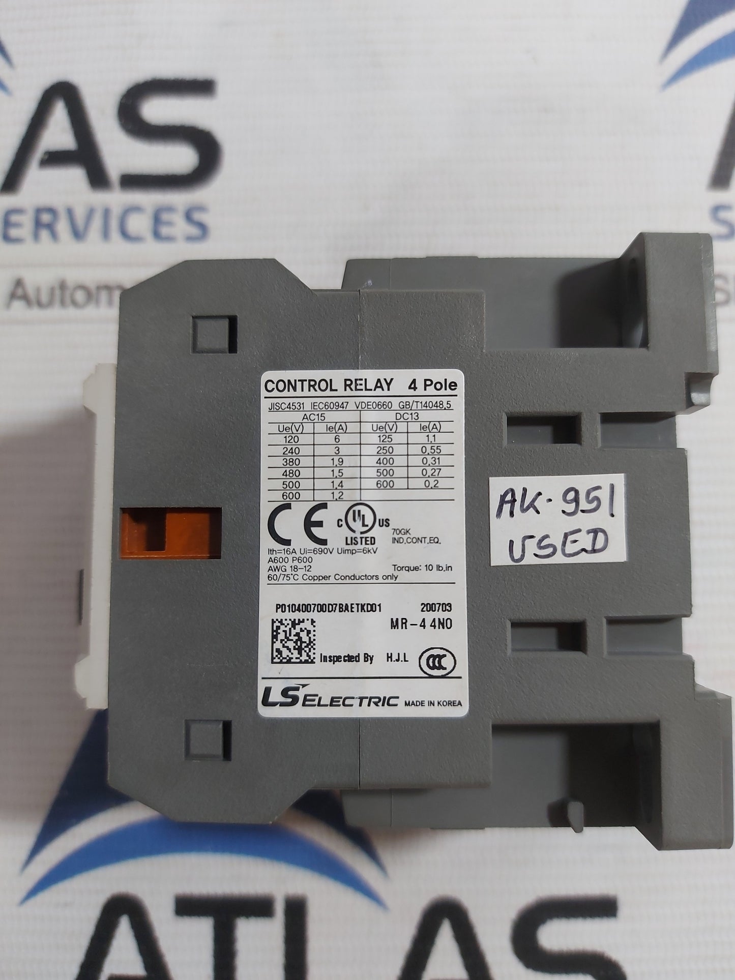 LS ELECTRIC MR-4 4a CONTROL RELAY 4 POLE 16A