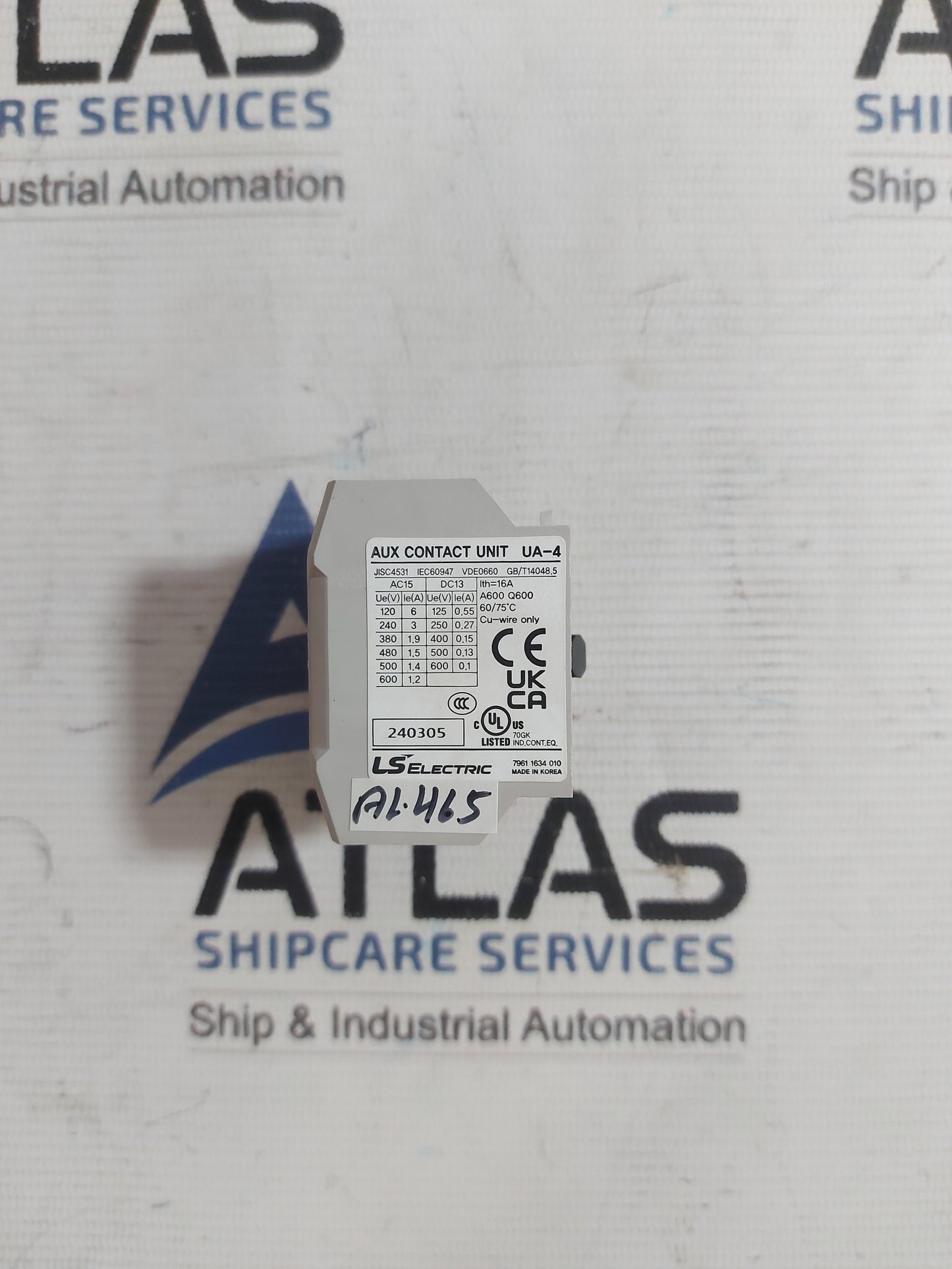 LS ELECTRIC UA-4 AUXILIARY CONTACT UNIT 16A