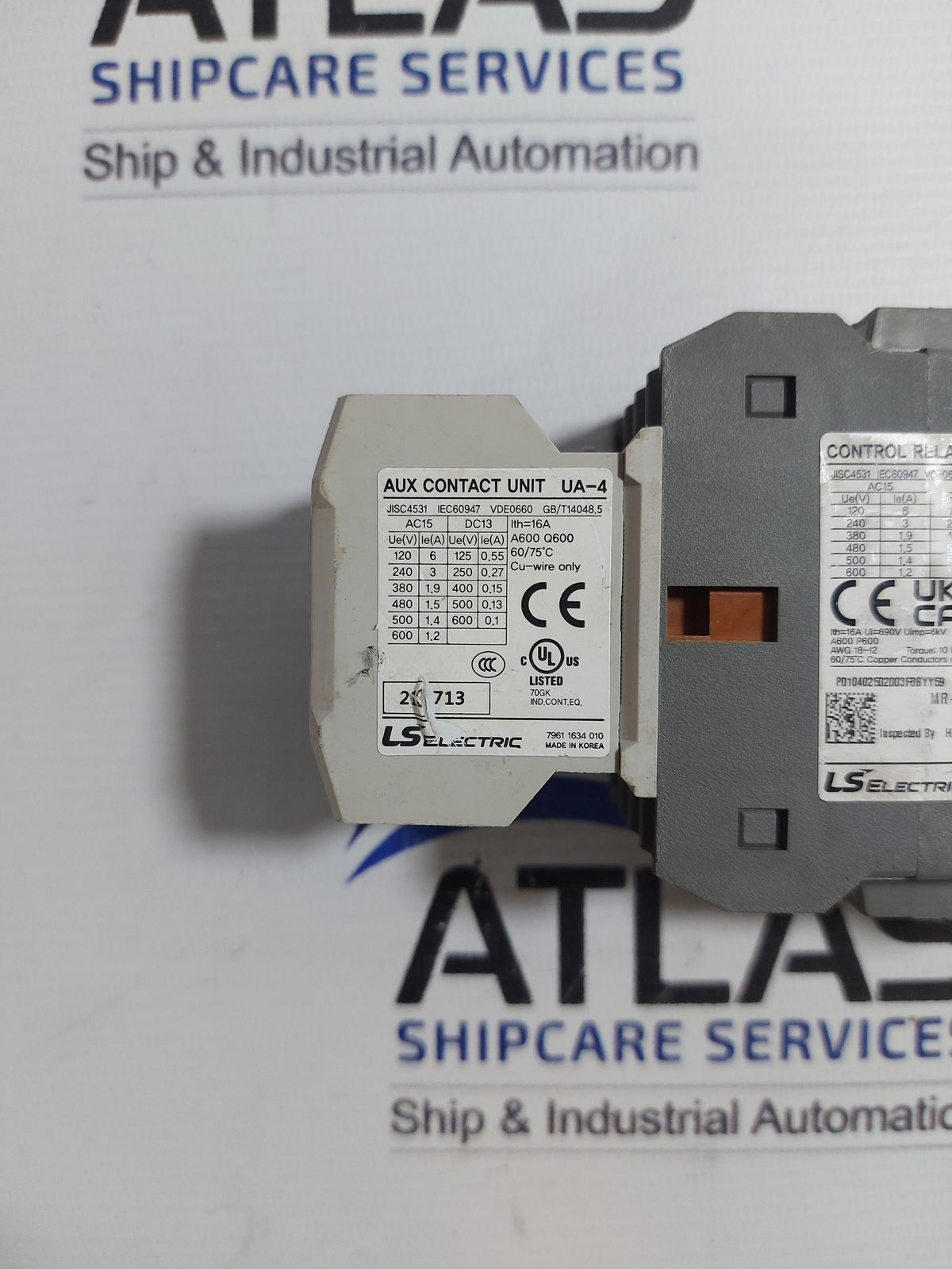 LS METASOL MR-4 3a1b CONTROL RELAY UA-4 AUX CONTACT UNIT 4 POLE