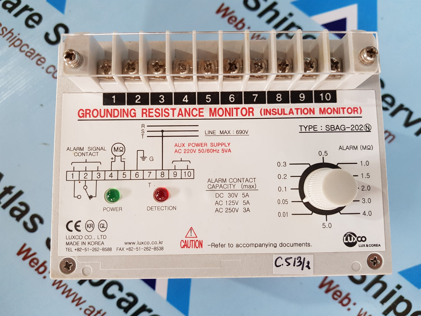 LUXCO SBAG-202 GROUNDING RESISTANCE INSULATION MONITOR