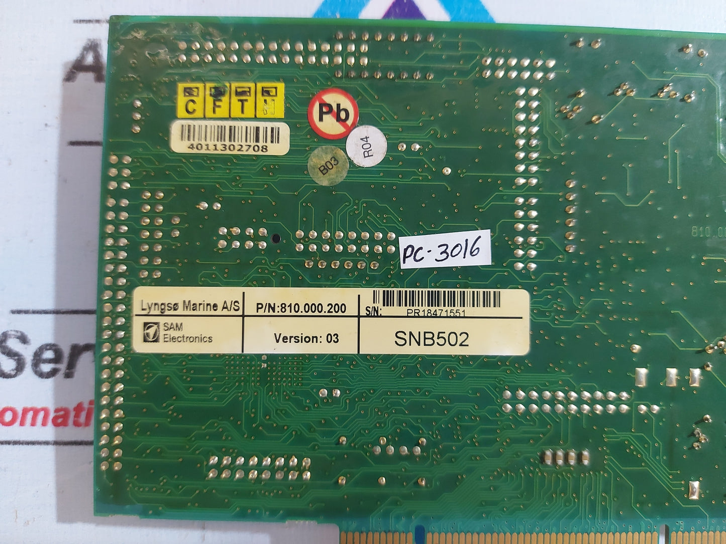 LYNGSO MARINE/SAM ELECTRONICS SNB502 PCB CARD P/N 810.000.200