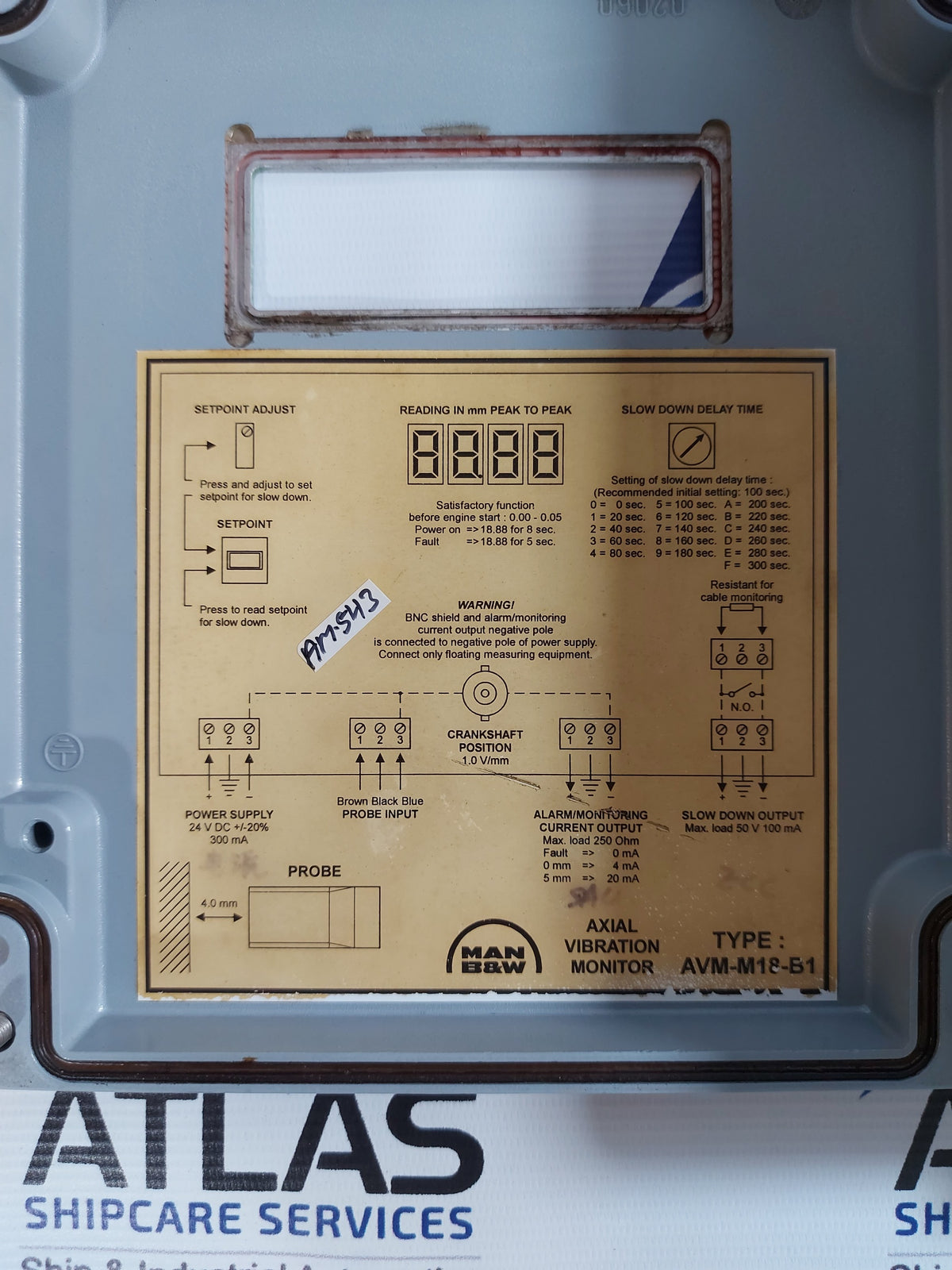 MAN B&W AVM-M18-B1 AXIAL VIBRATION MONITOR
