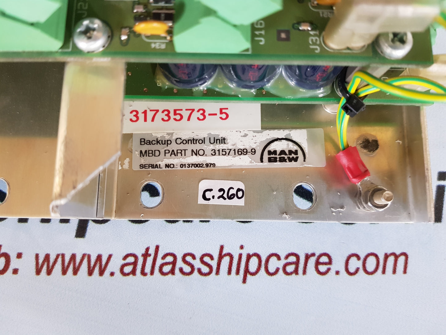 MAN B&W MBD PCB 1142354-4 BACKUP CONTROL UNIT ASD 0250-C