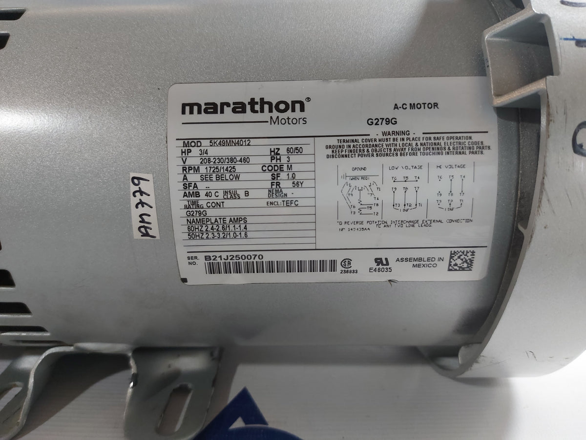 MARATHON 5K49MN4012 AC MOTOR 3/4HP 1725/1425RPM