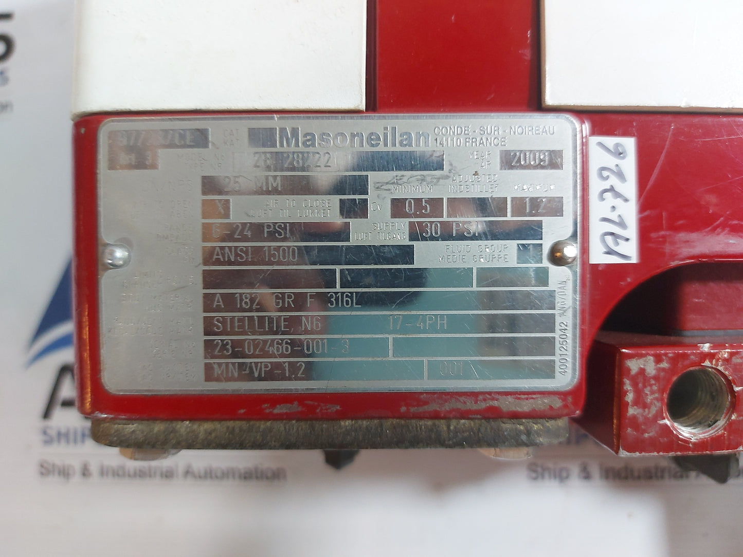 MASONEILAN 28-28222 ACTUATOR CONTROL VALVE 6-24 PSI