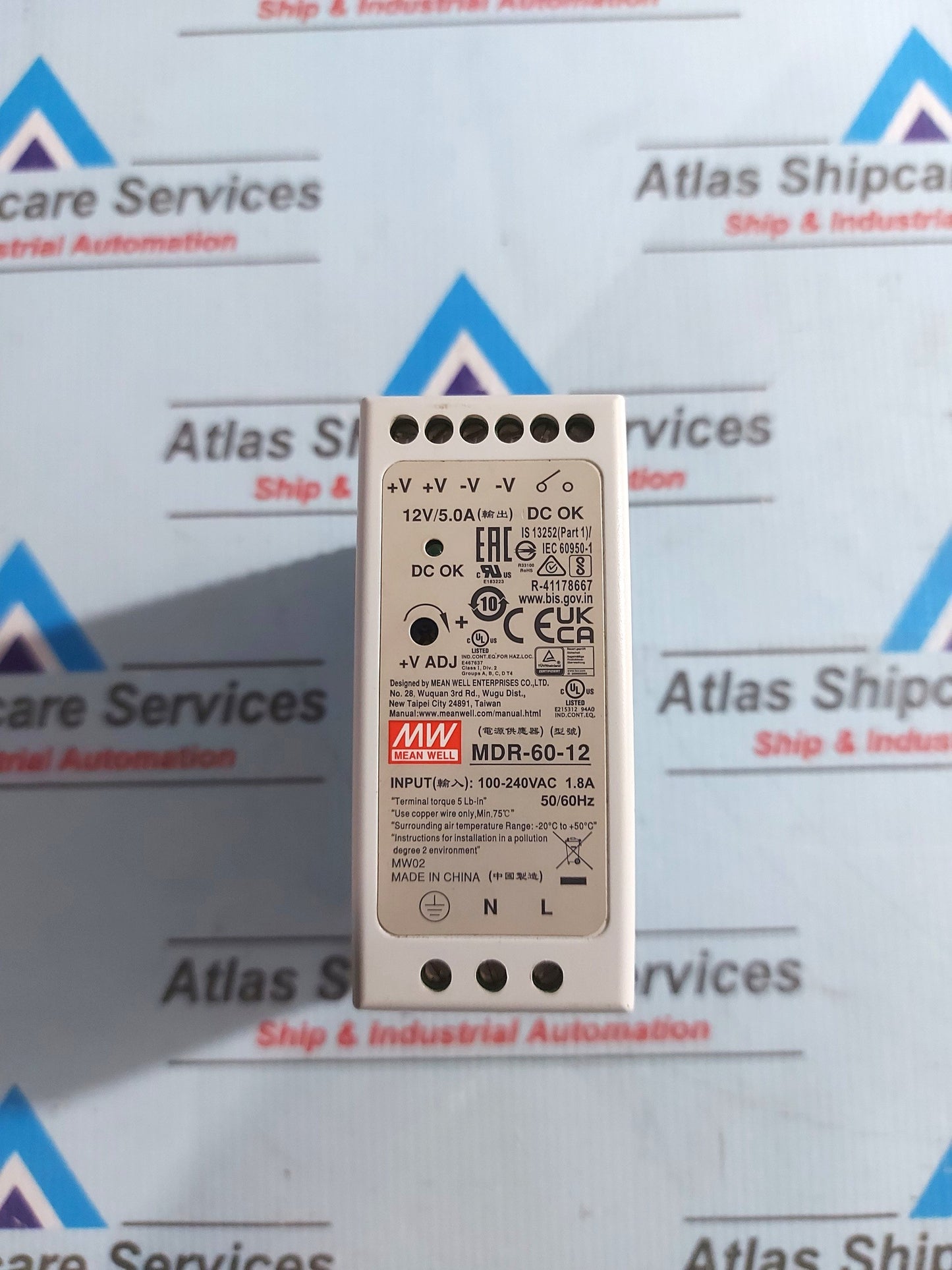 MEAN WELL MDR-60-12 POWER SUPPLY 100-240VAC 1.8A